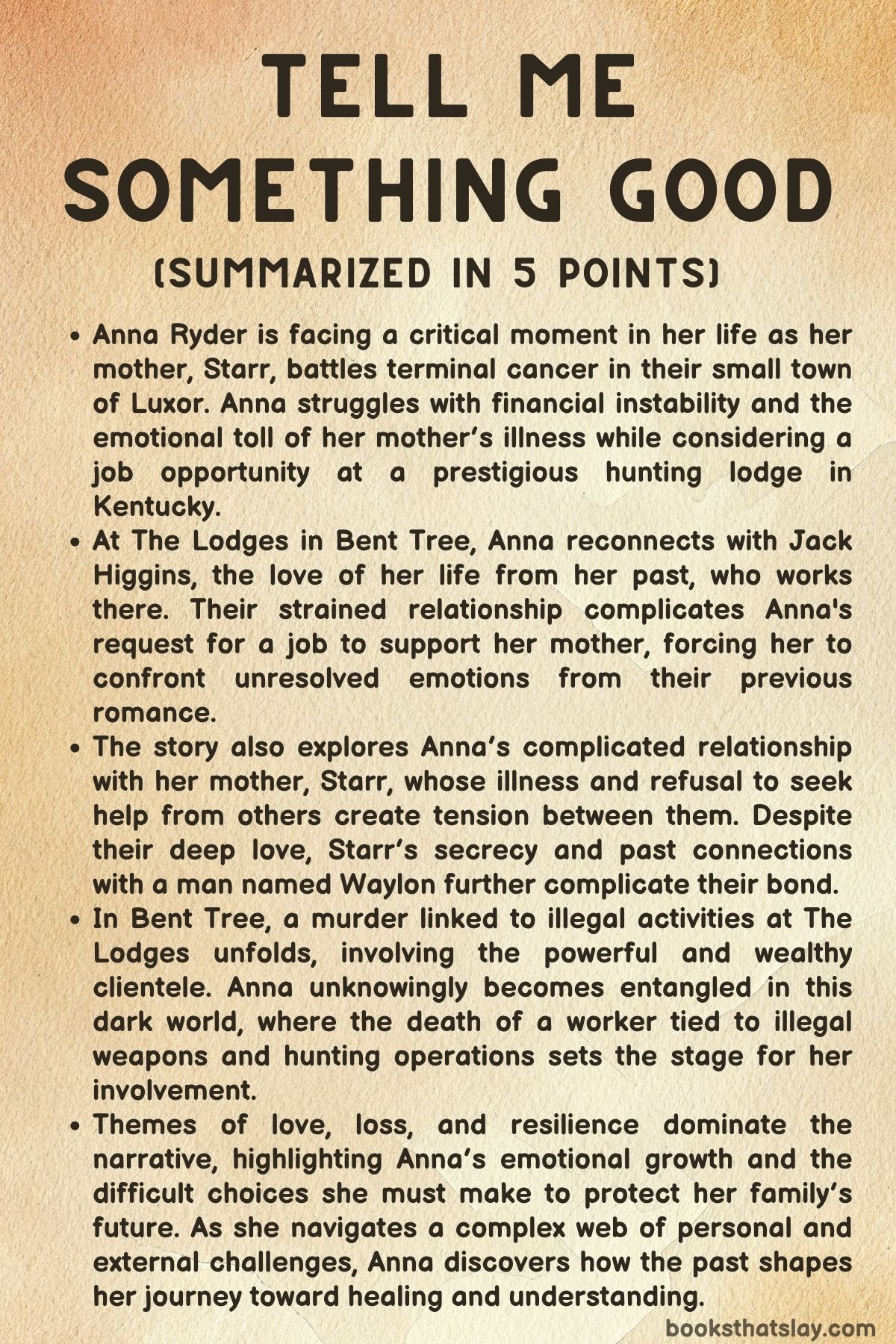 Tell Me Something Good Summary