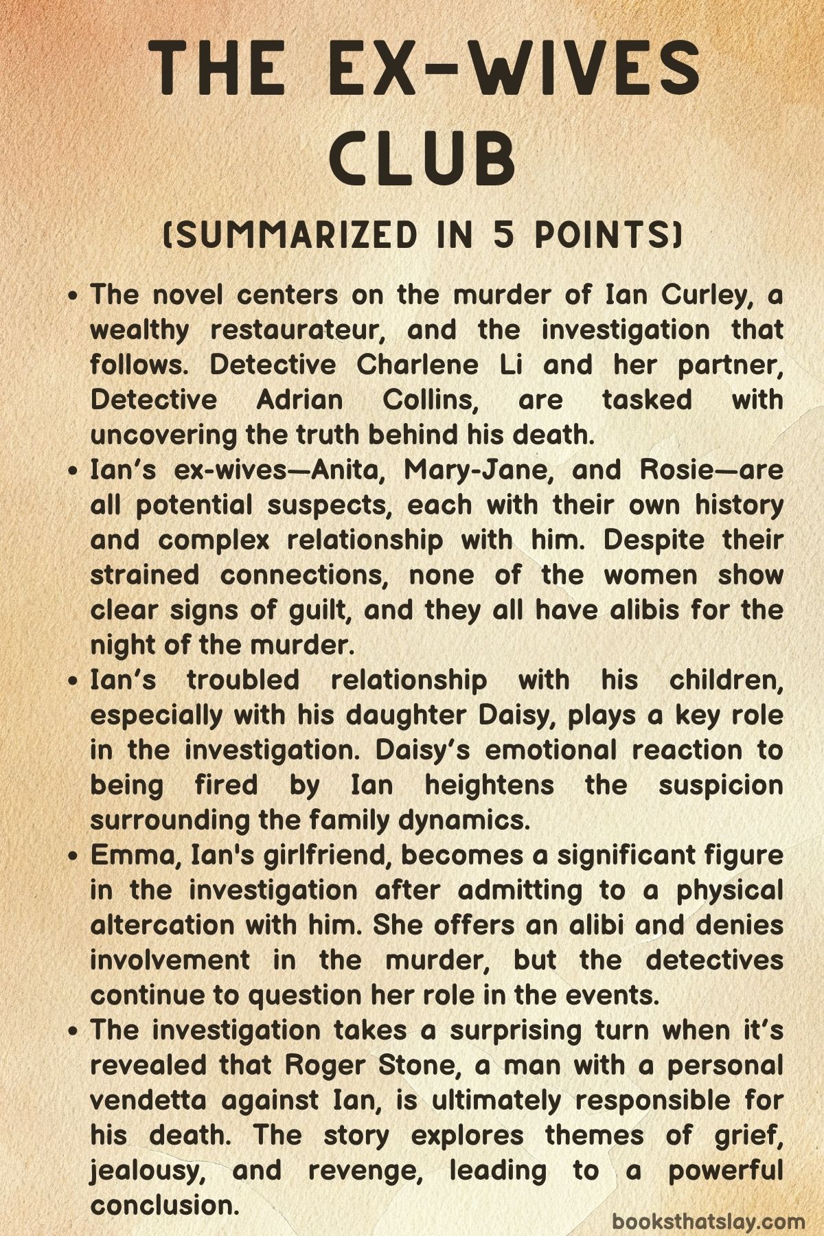 The Ex-Wives Club Summary, Characters and Themes