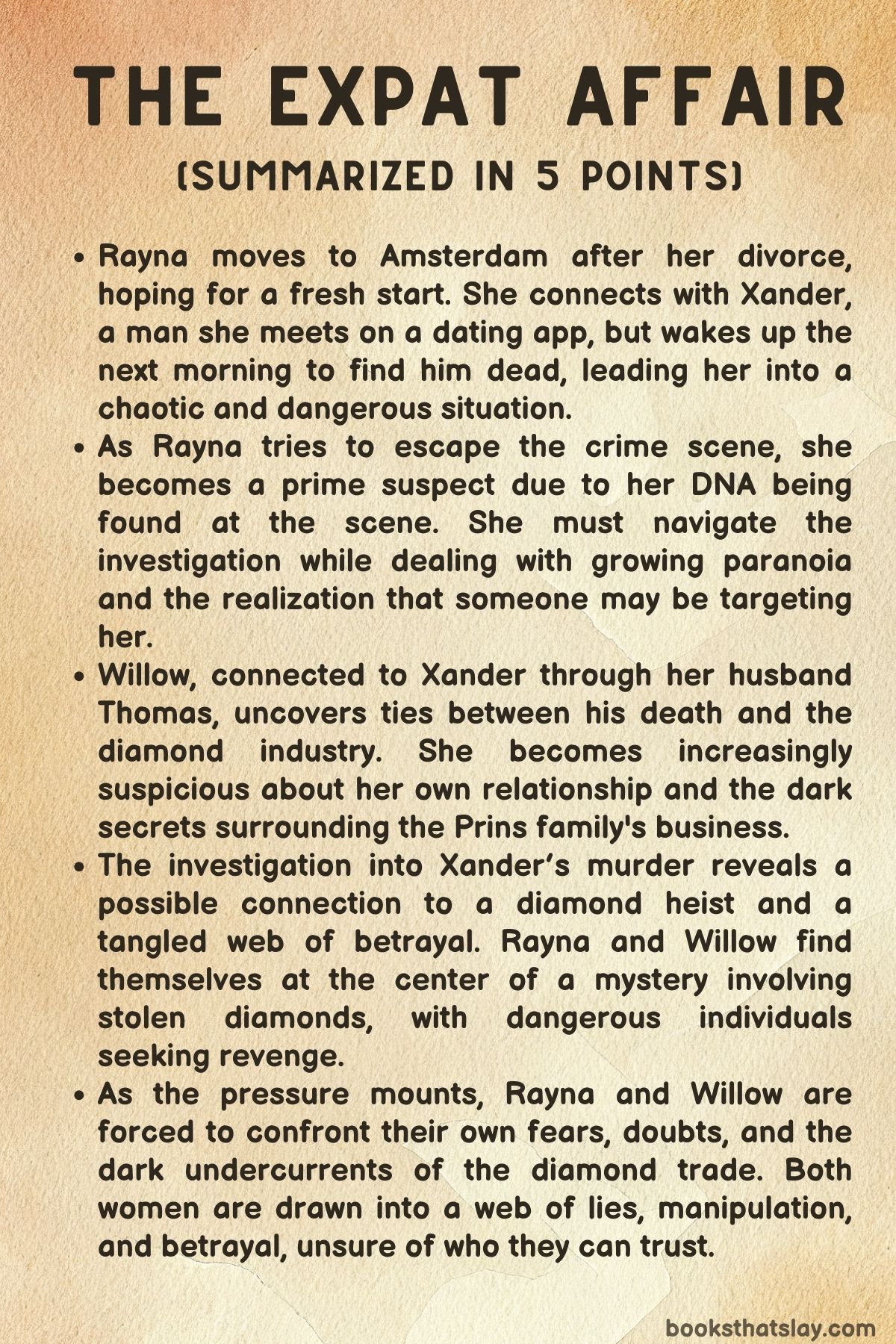 The Expat Affair Summary, Characters and Themes