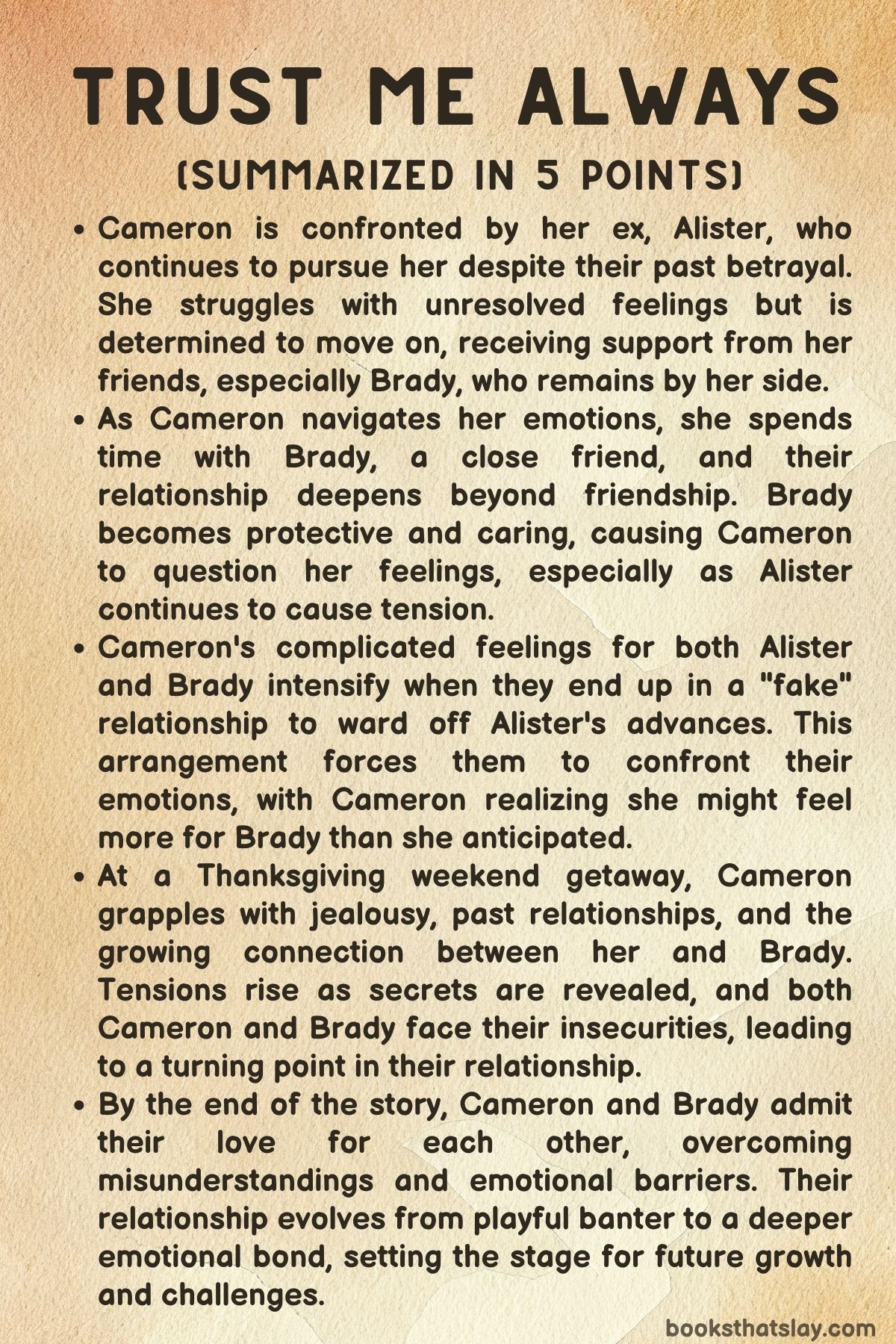Trust Me Always Summary, Characters and Themes