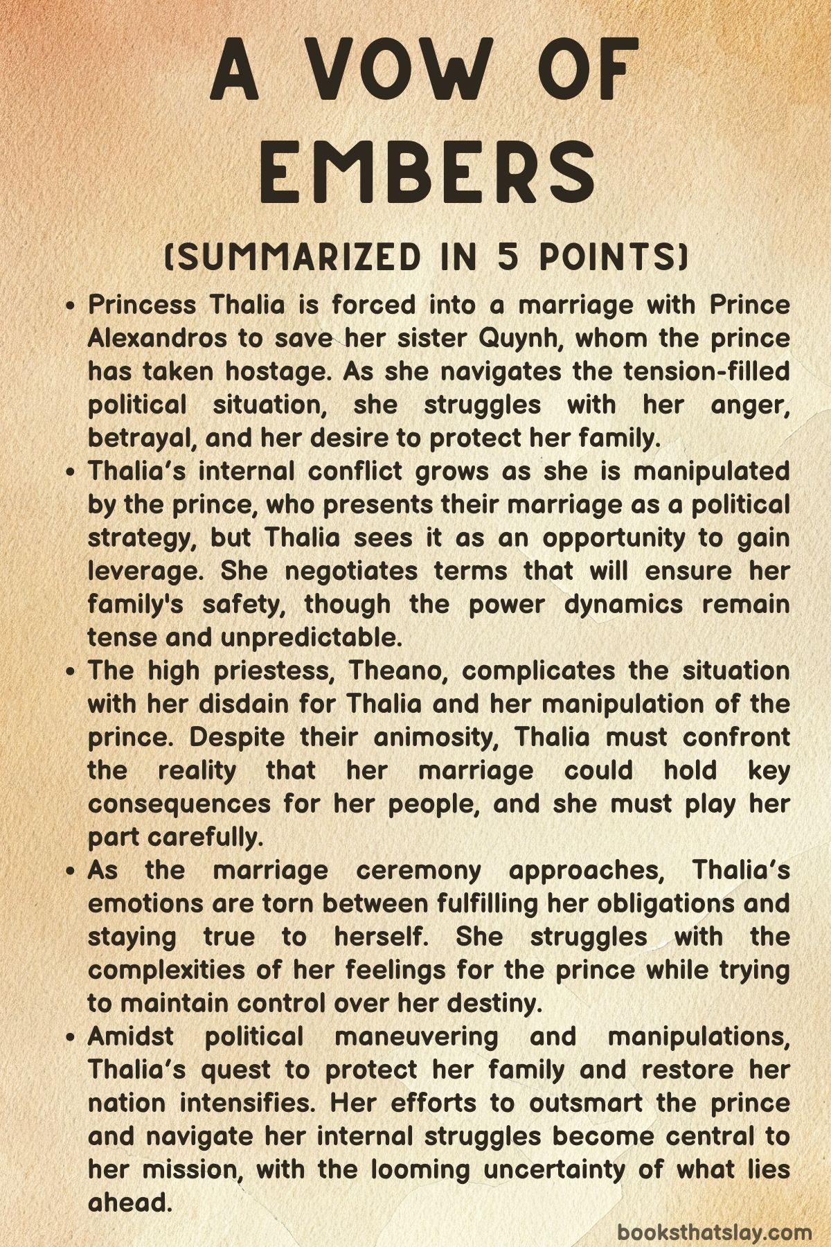 A Vow of Embers Summary