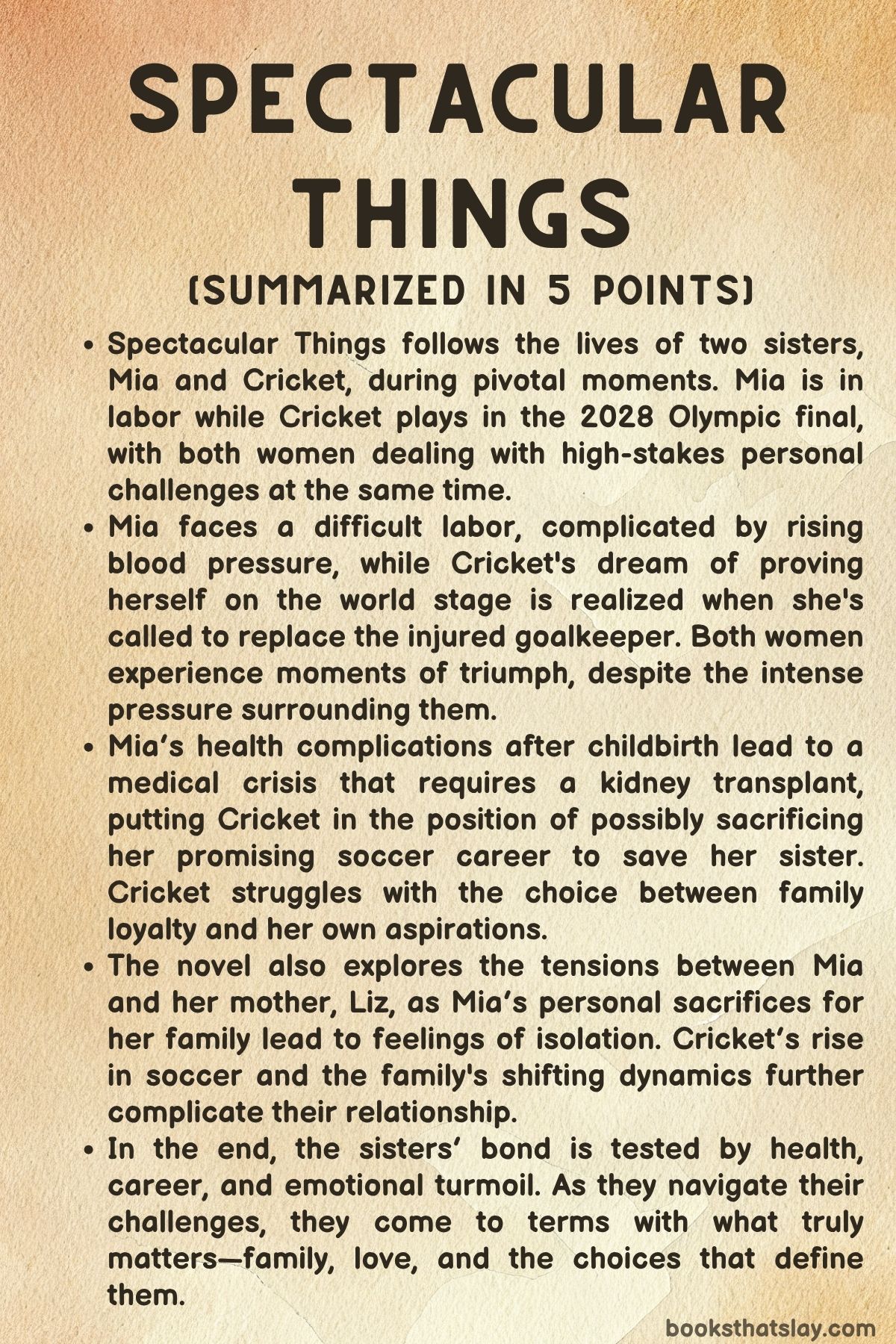 Spectacular Things Summary