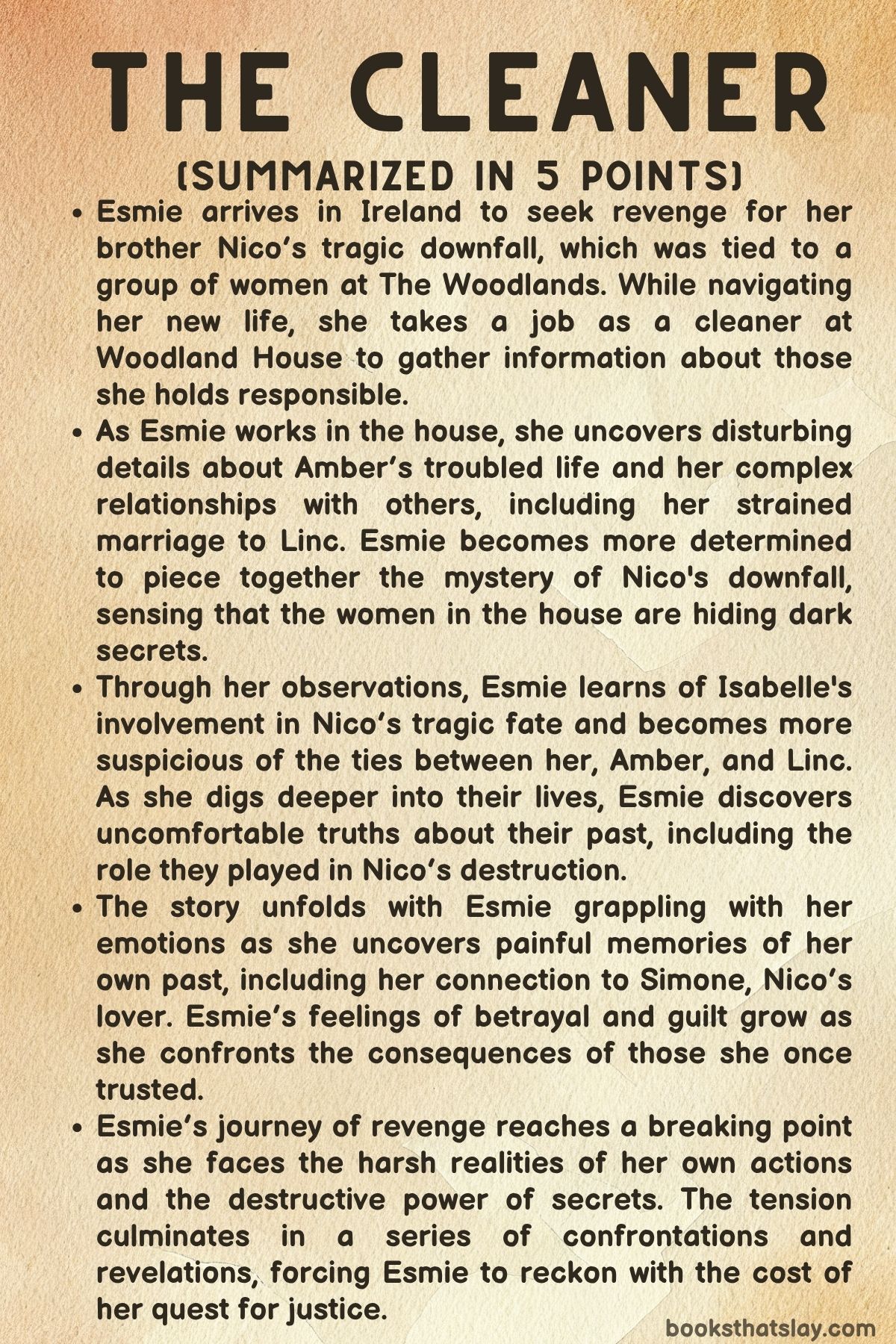 The Cleaner by Mary Watson Summary, Characters and Themes
