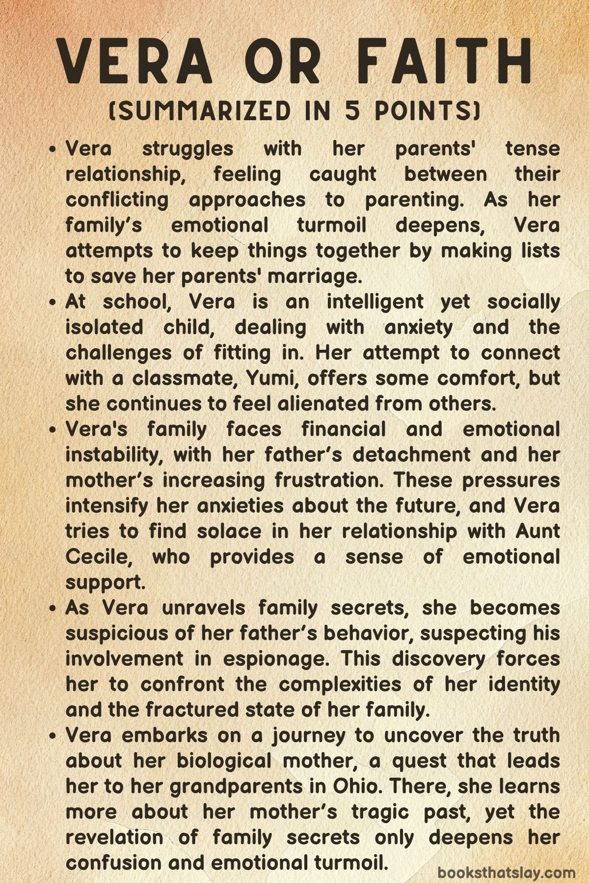 Vera or Faith Summary