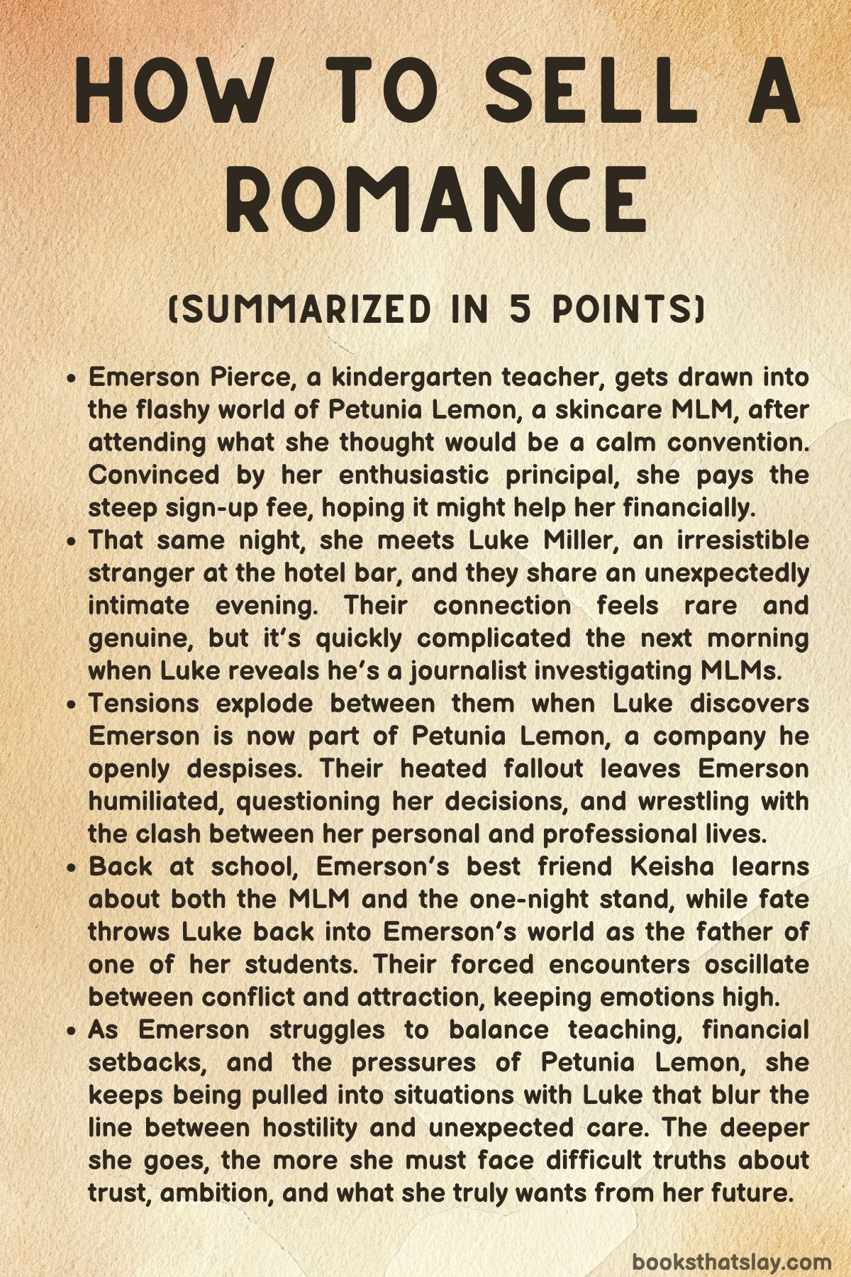 How To Sell a Romance Summary