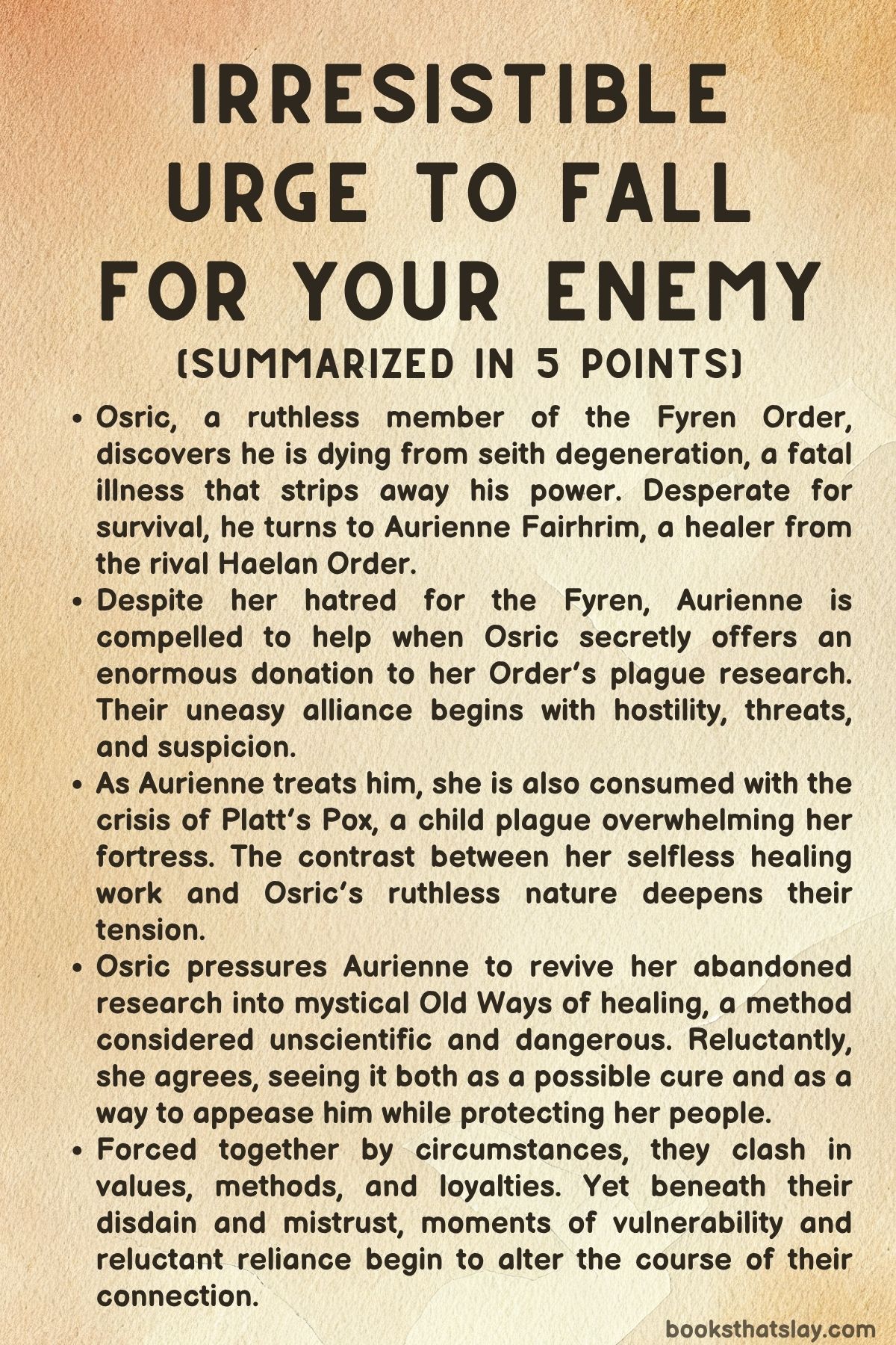 Irresistible Urge to Fall for Your Enemy Summary, Characters and Themes