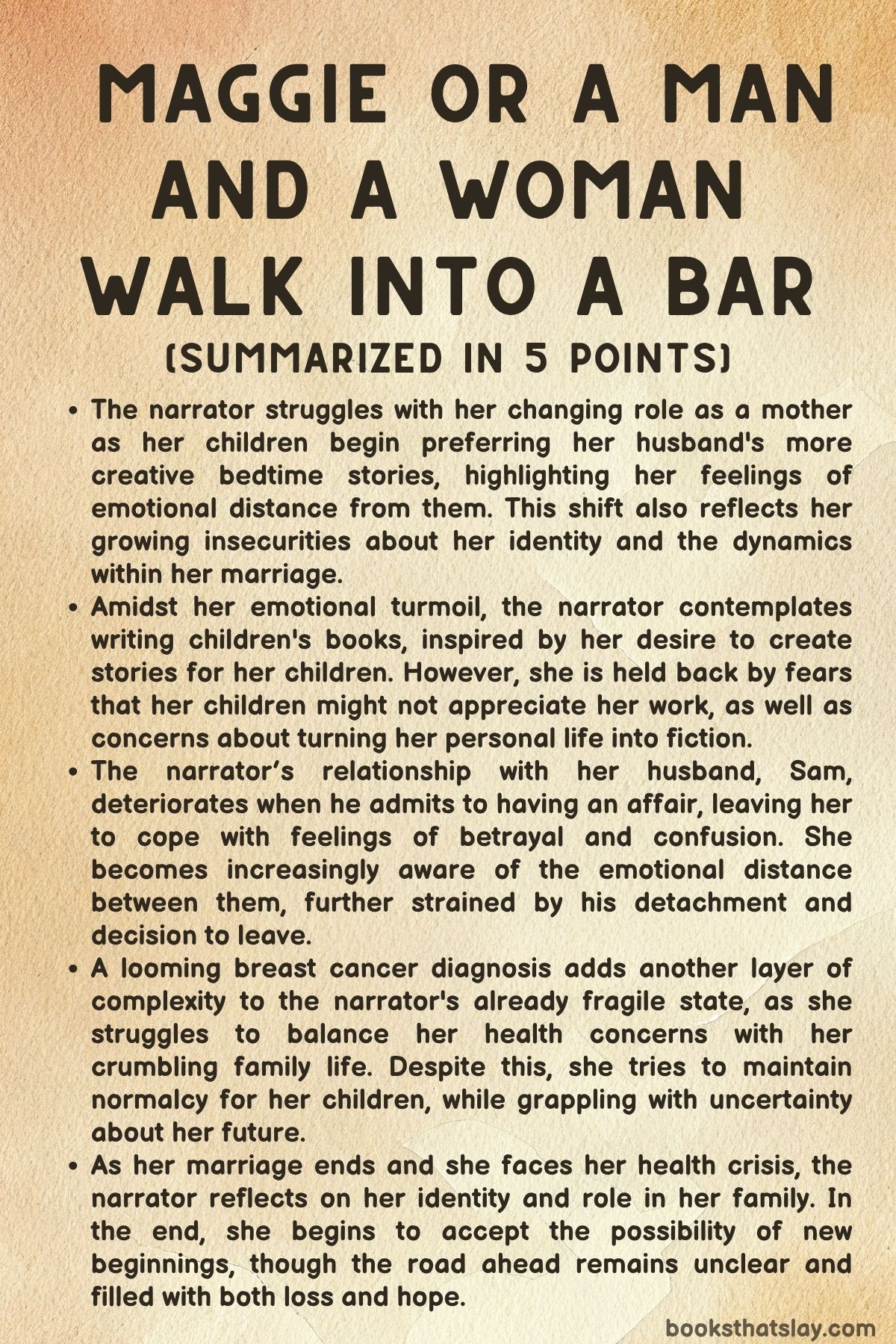 Maggie or a Man and a Woman Walk Into a Bar Summary
