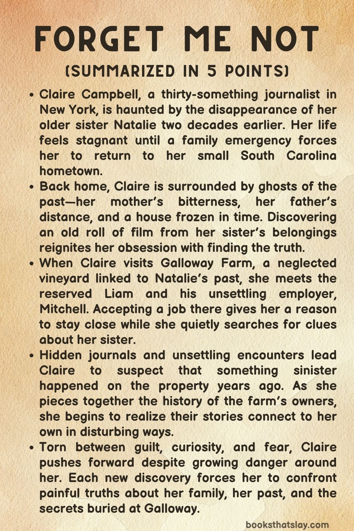 Forget Me Not by Stacy Willingham Summary