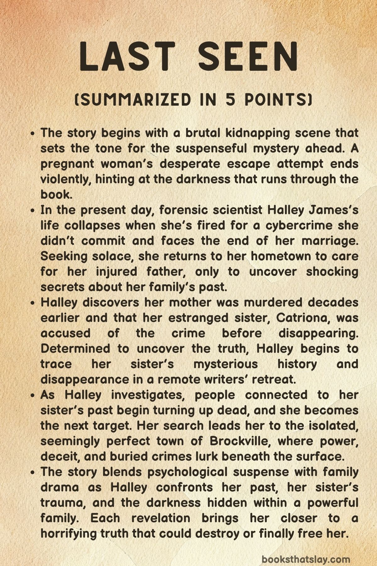 Last Seen by J. T. Ellison Summary