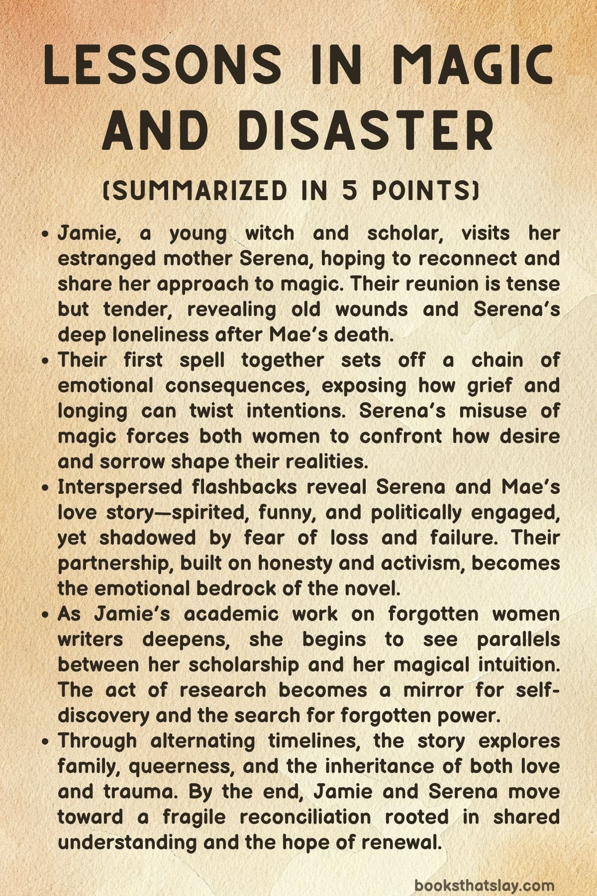 Lessons in Magic and Disaster Summary