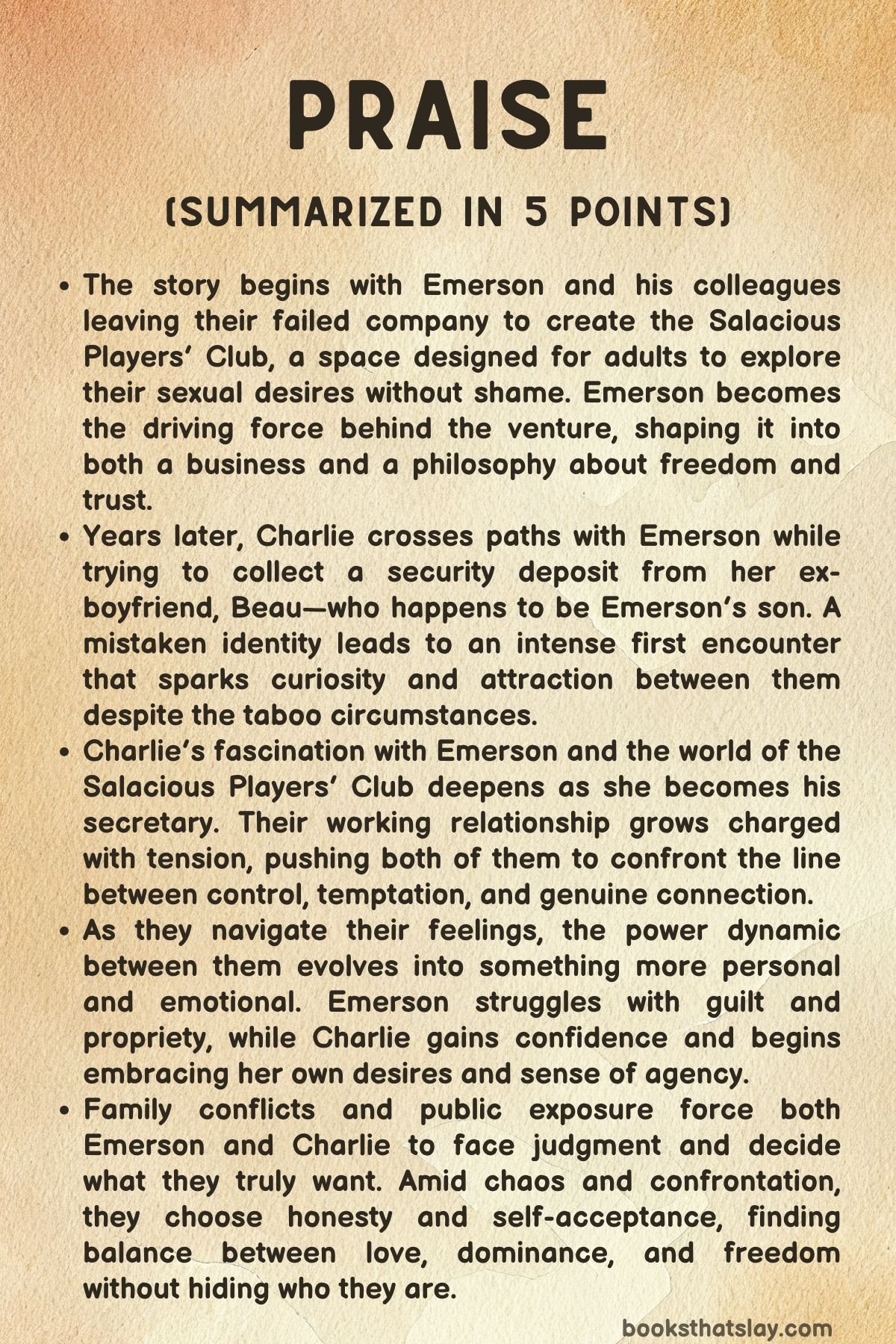 Praise by Sara Cate Summary