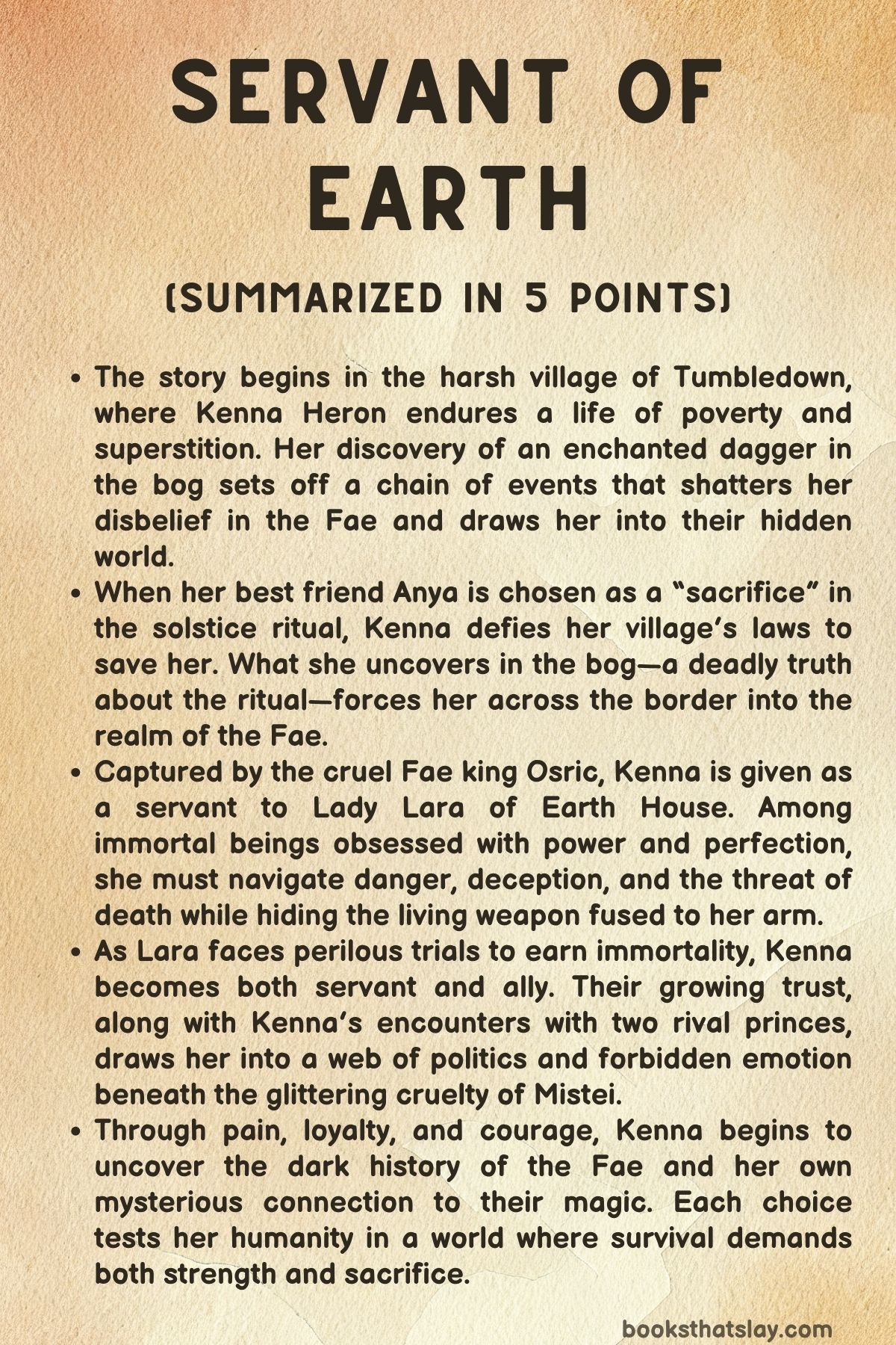 Servant of Earth Summary, Characters and Themes