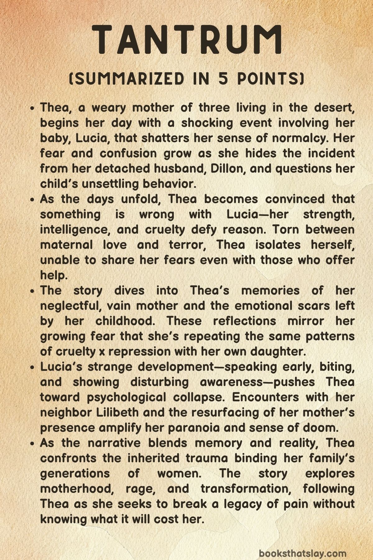 Tantrum by Rachel Eve Moulton Summary