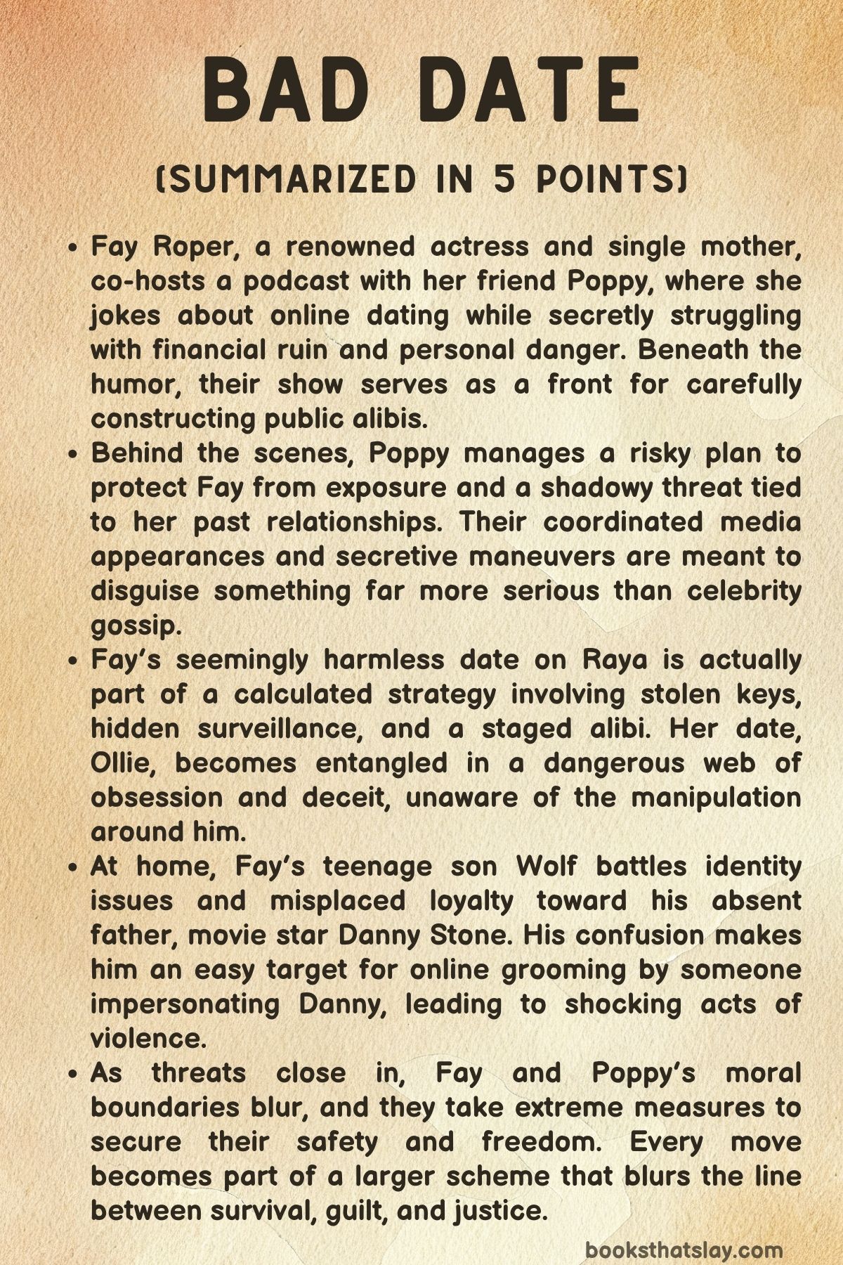 Bad Date Summary, Characters and Themes