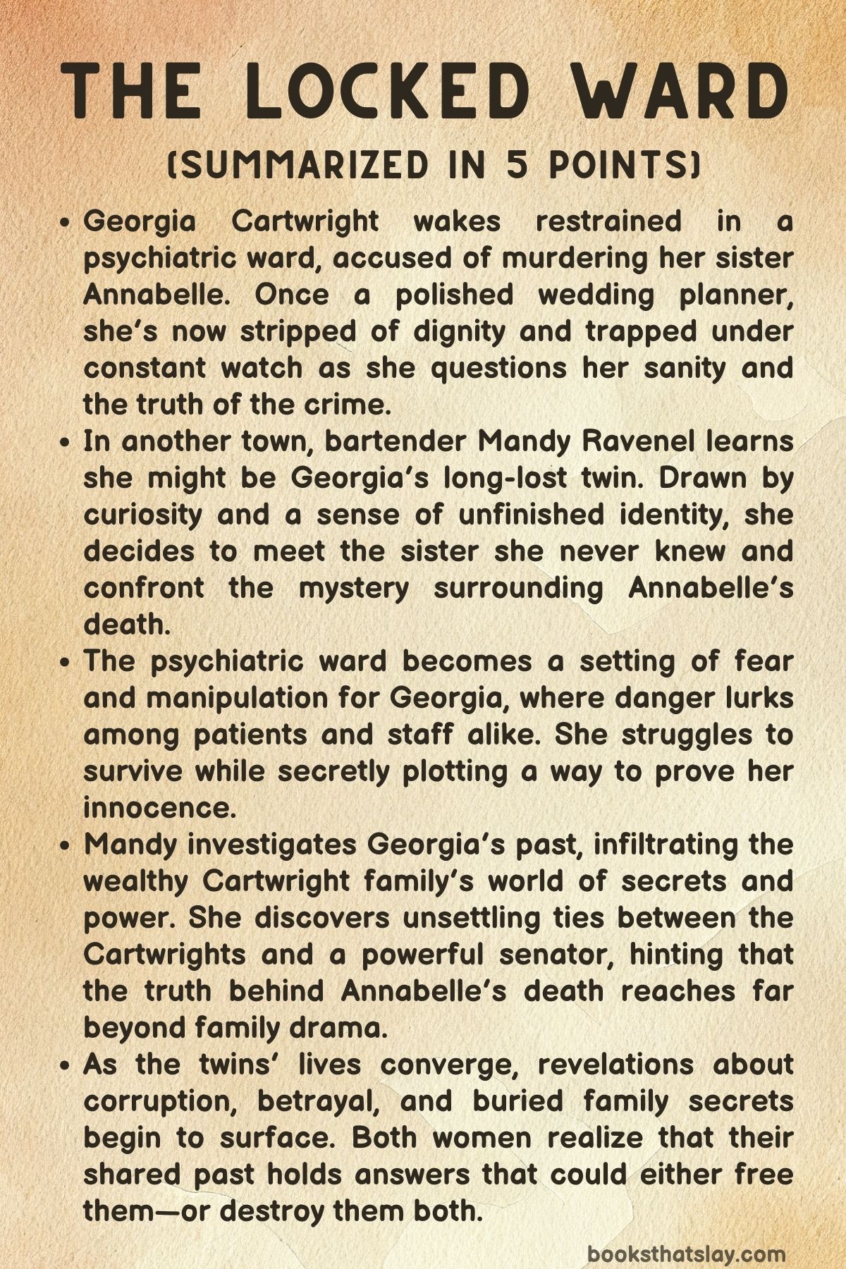 The Locked Ward Summary, Characters and Themes