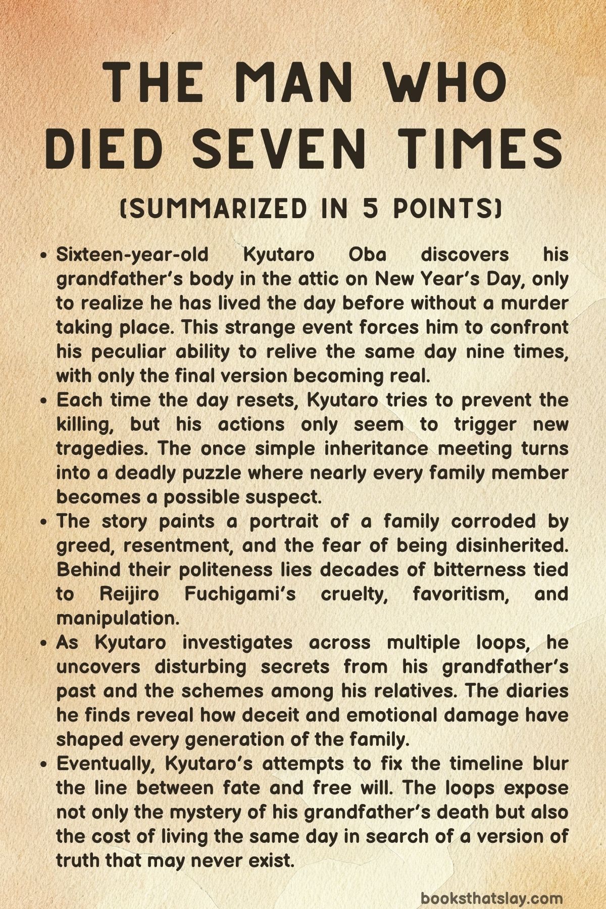 The Man Who Died Seven Times Summary, Characters and Themes