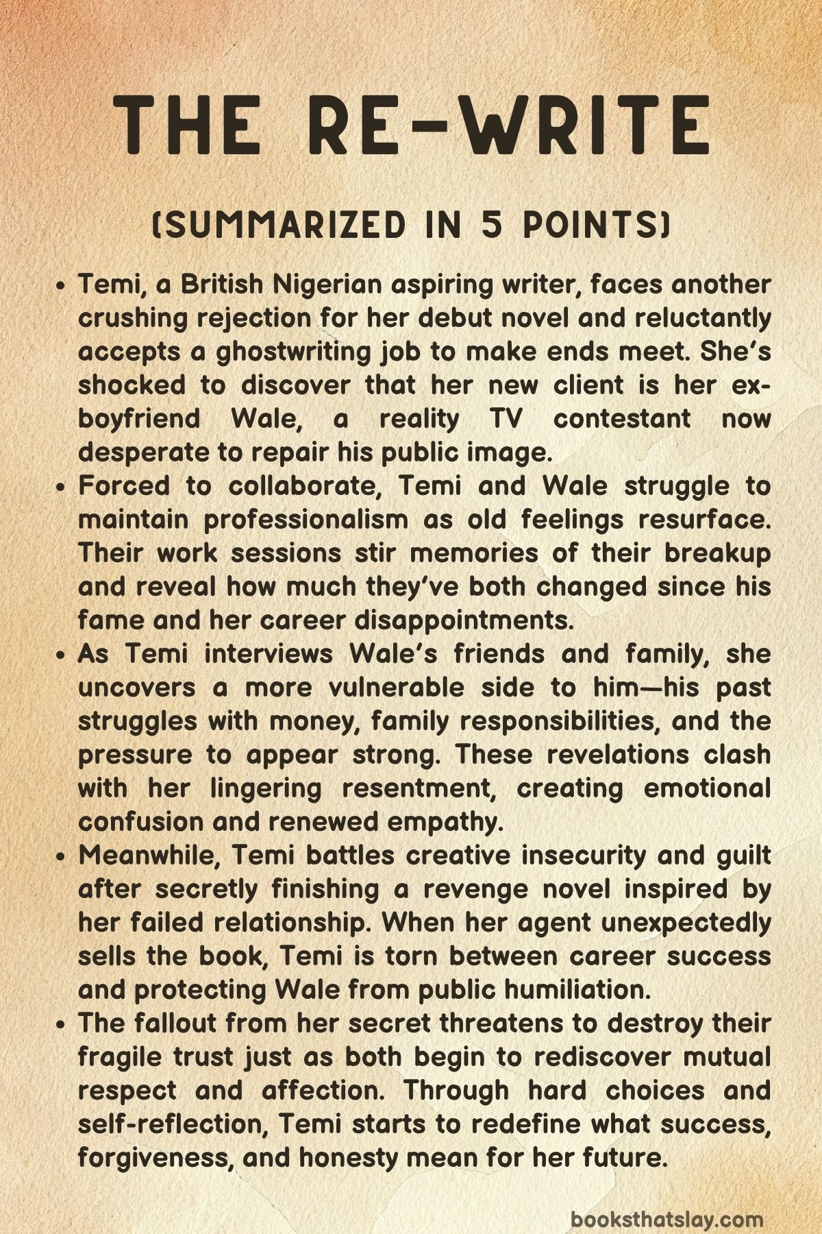 The Re-Write Summary, Characters and Themes