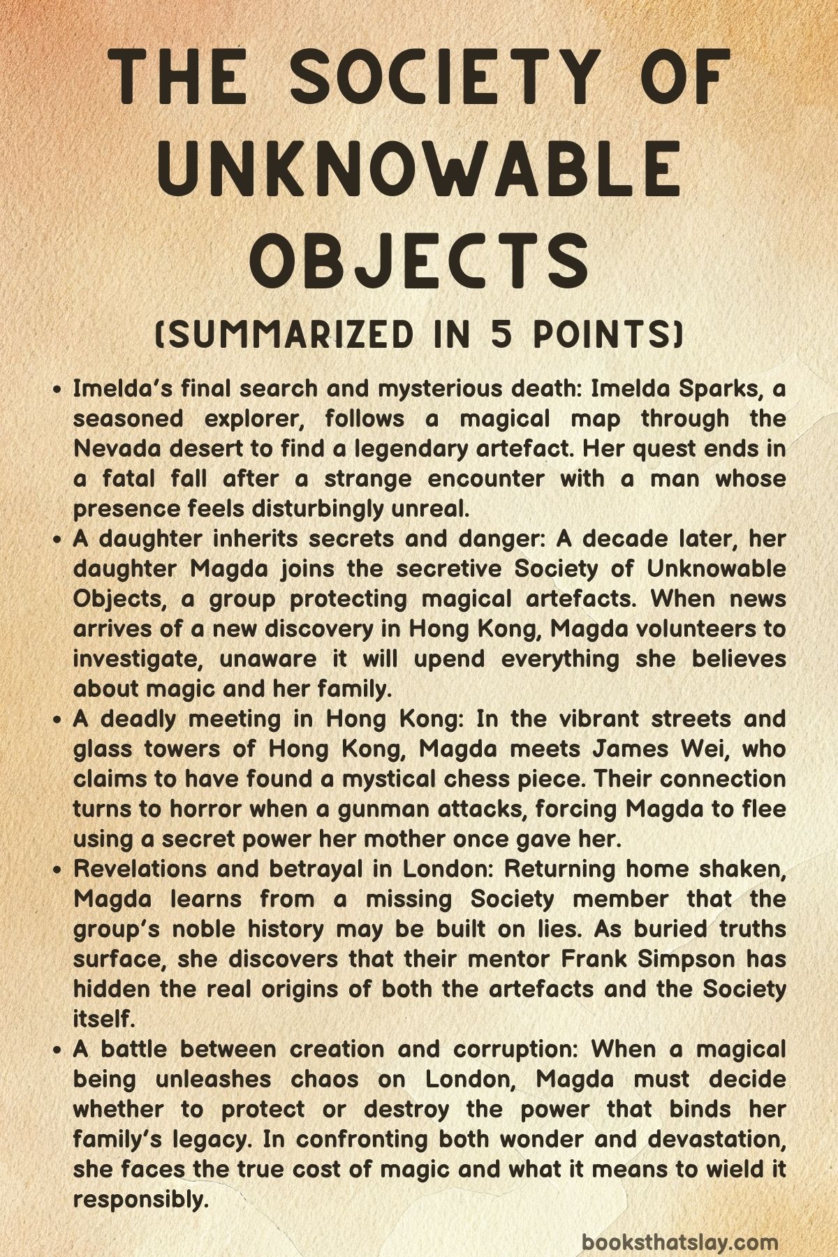 The Society of Unknowable Objects Summary, Characters and Themes