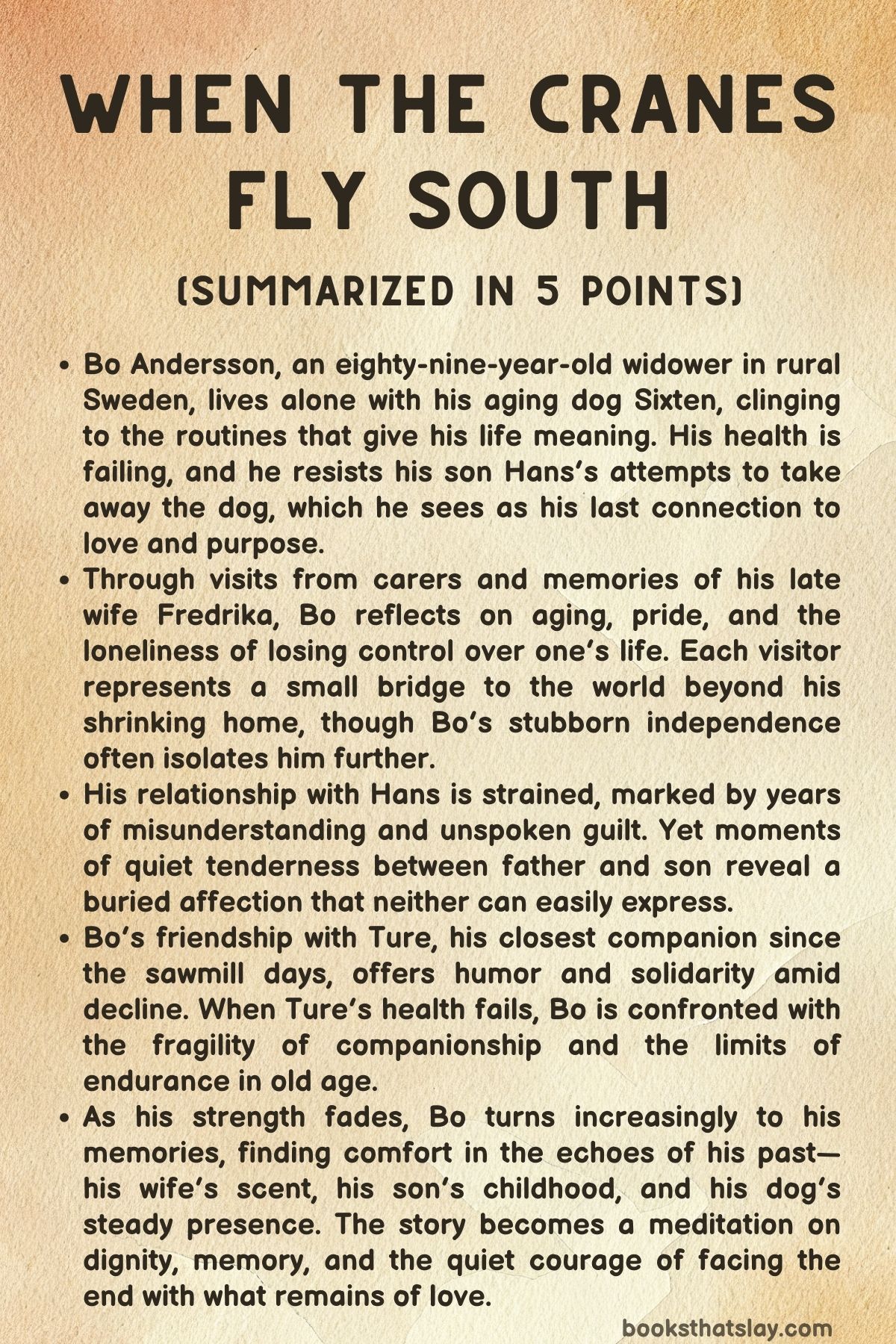 When the Cranes Fly South Summary, Characters and Themes