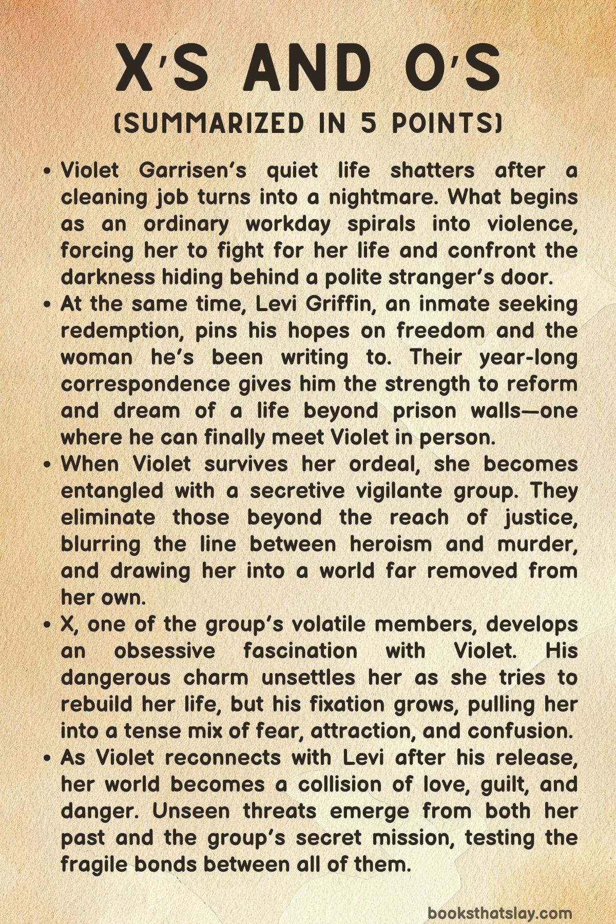 X's and O's Summary, Characters and Themes