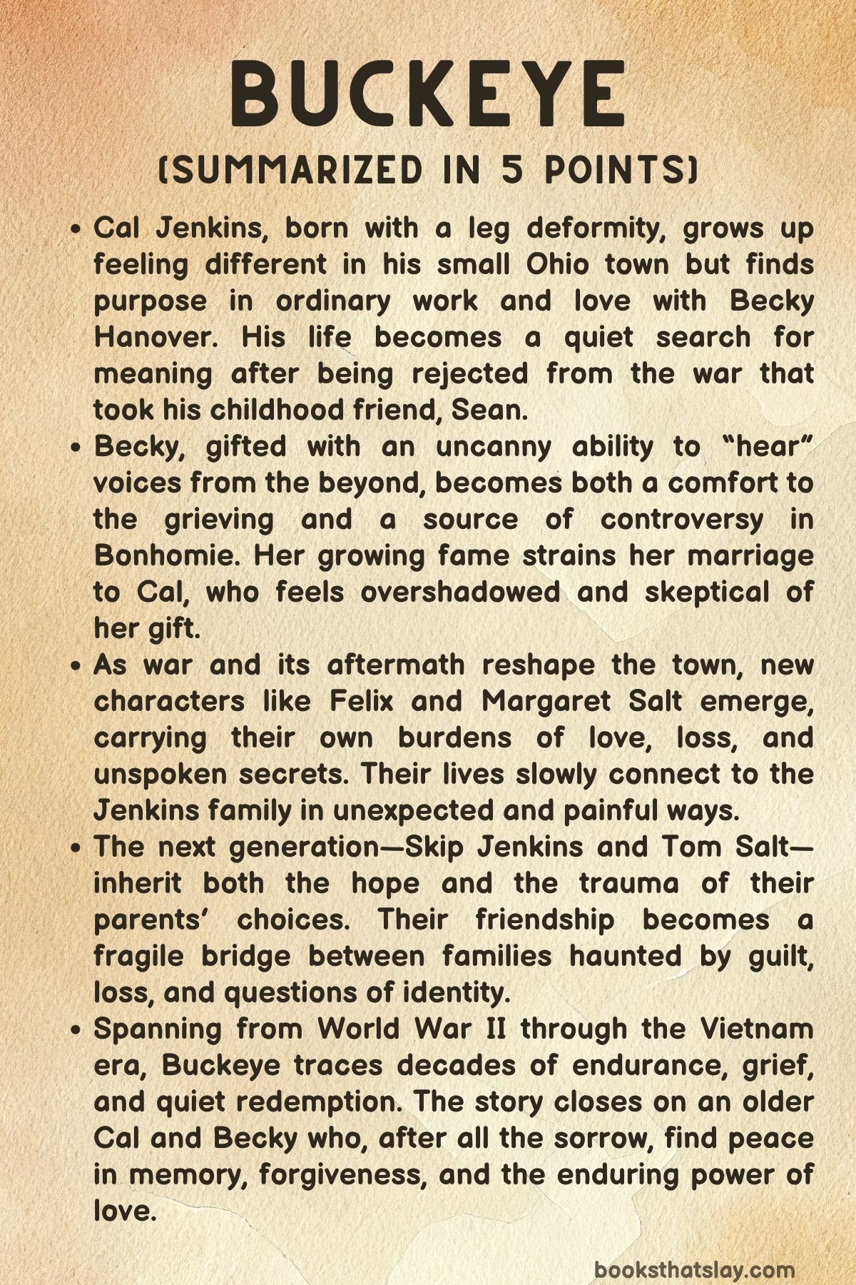 Buckeye Summary, Characters and Themes