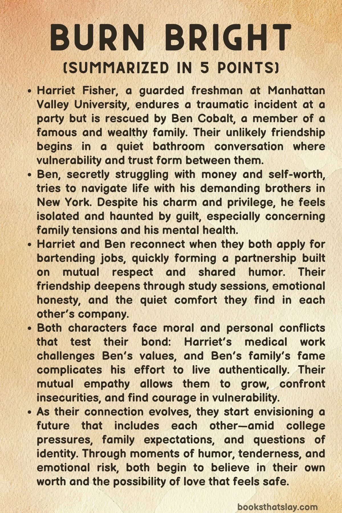 Burn Bright Summary, Characters and Themes