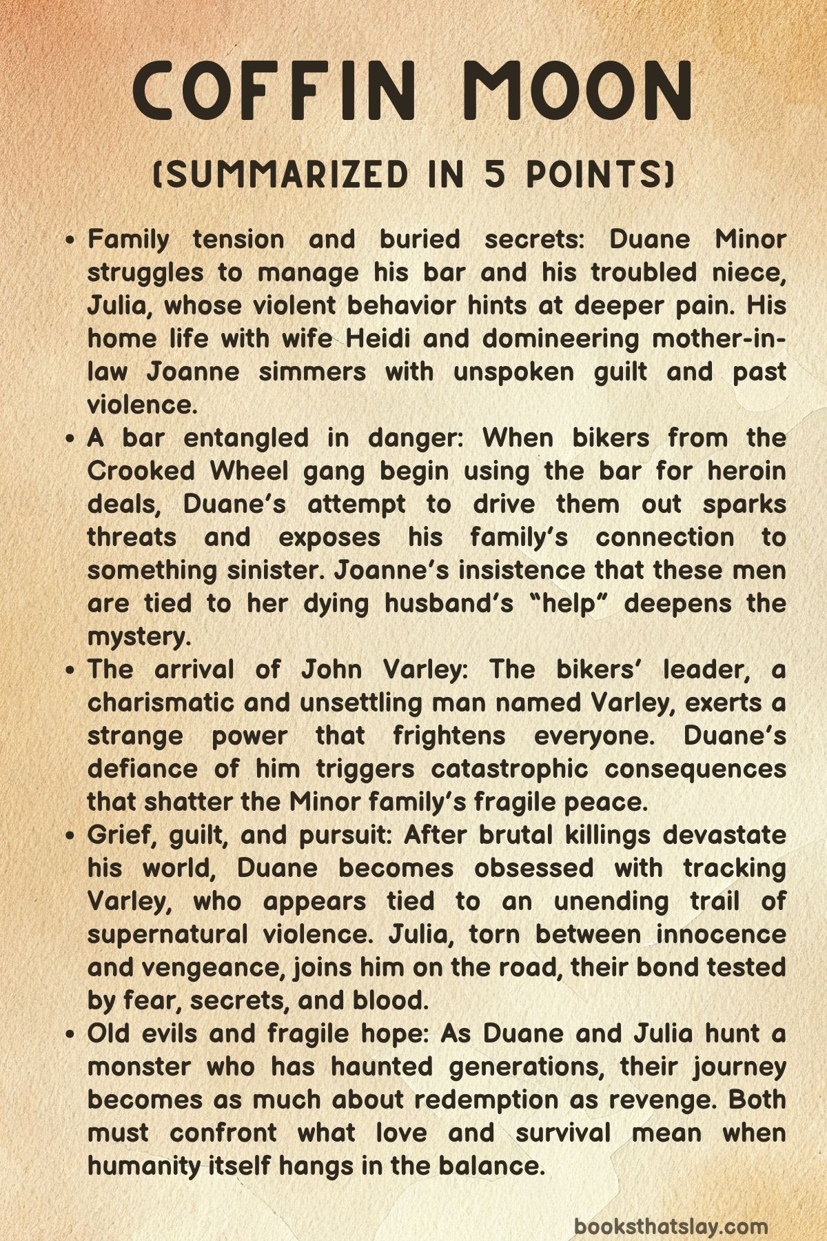 Coffin Moon Summary, Characters and Themes