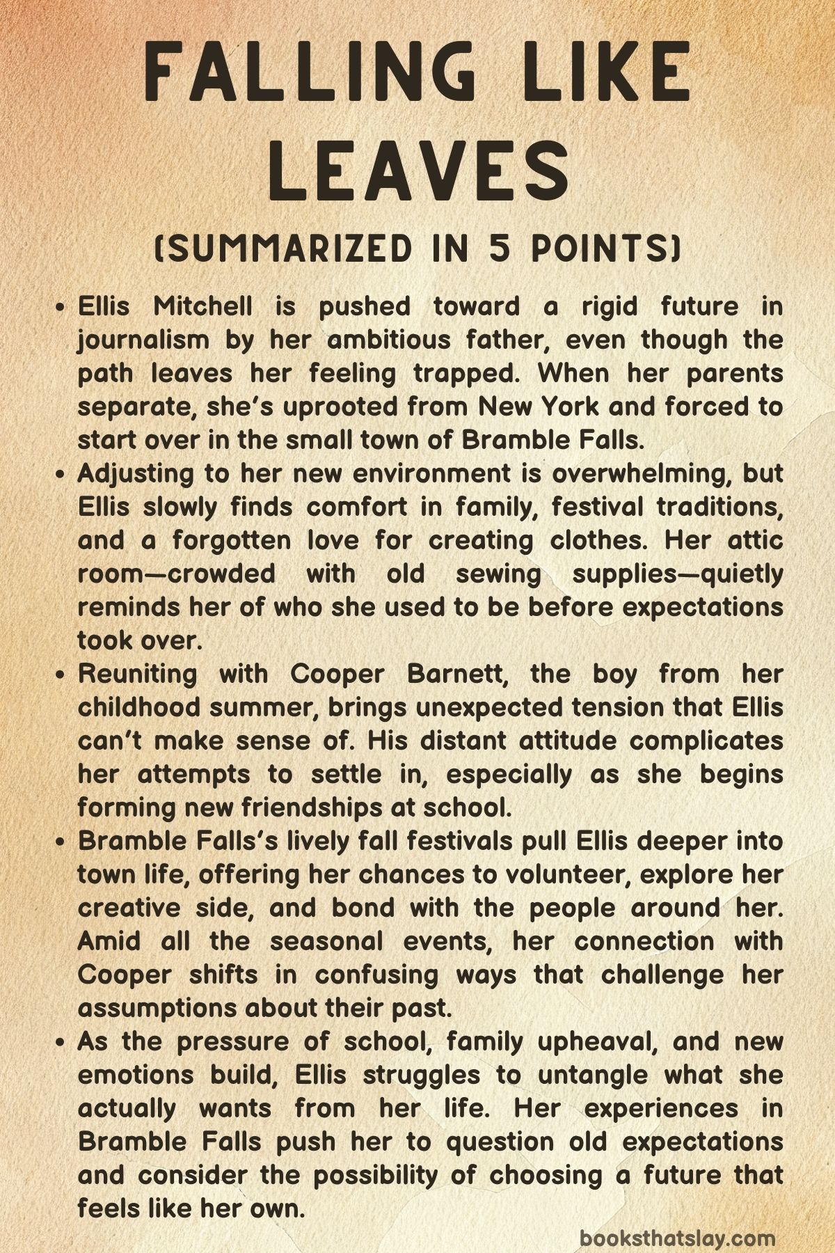 Falling Like Leaves Summary, Characters and Themes