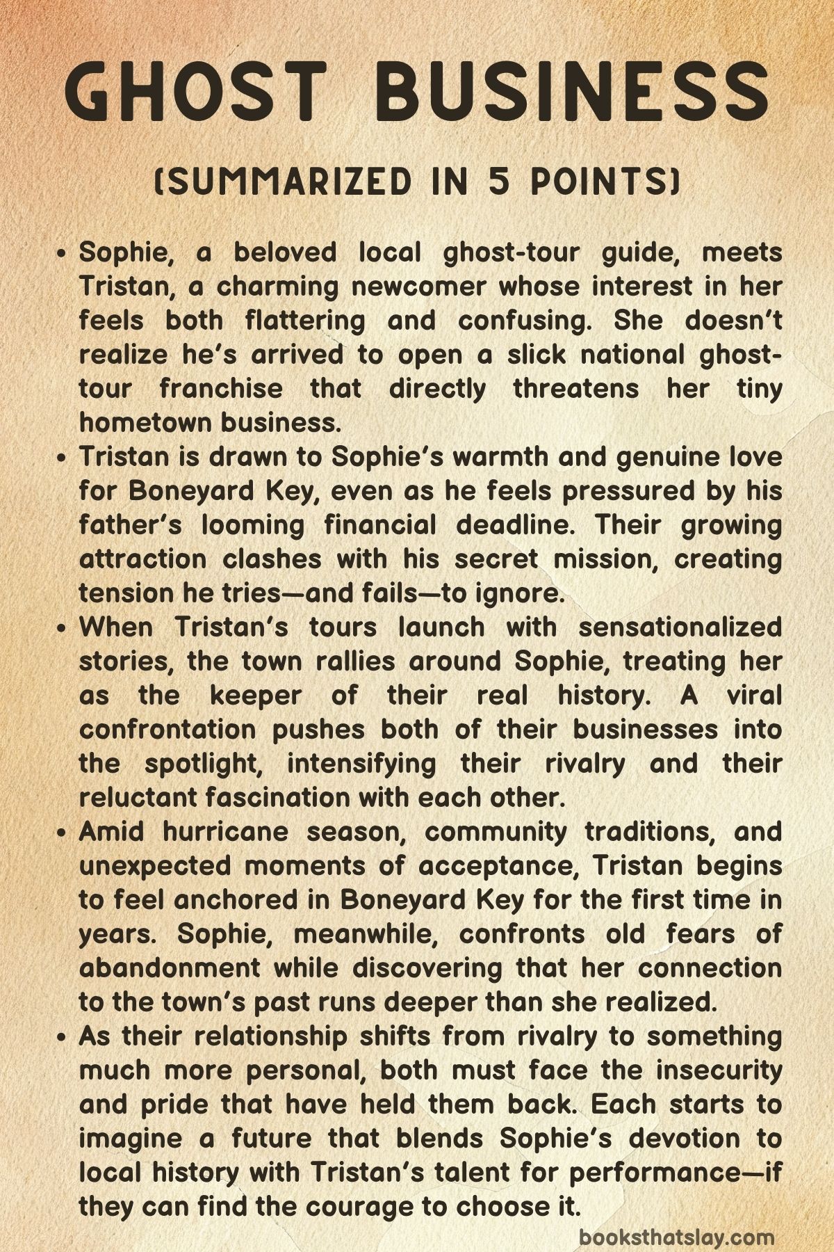 Ghost Business Summary, Characters and Themes