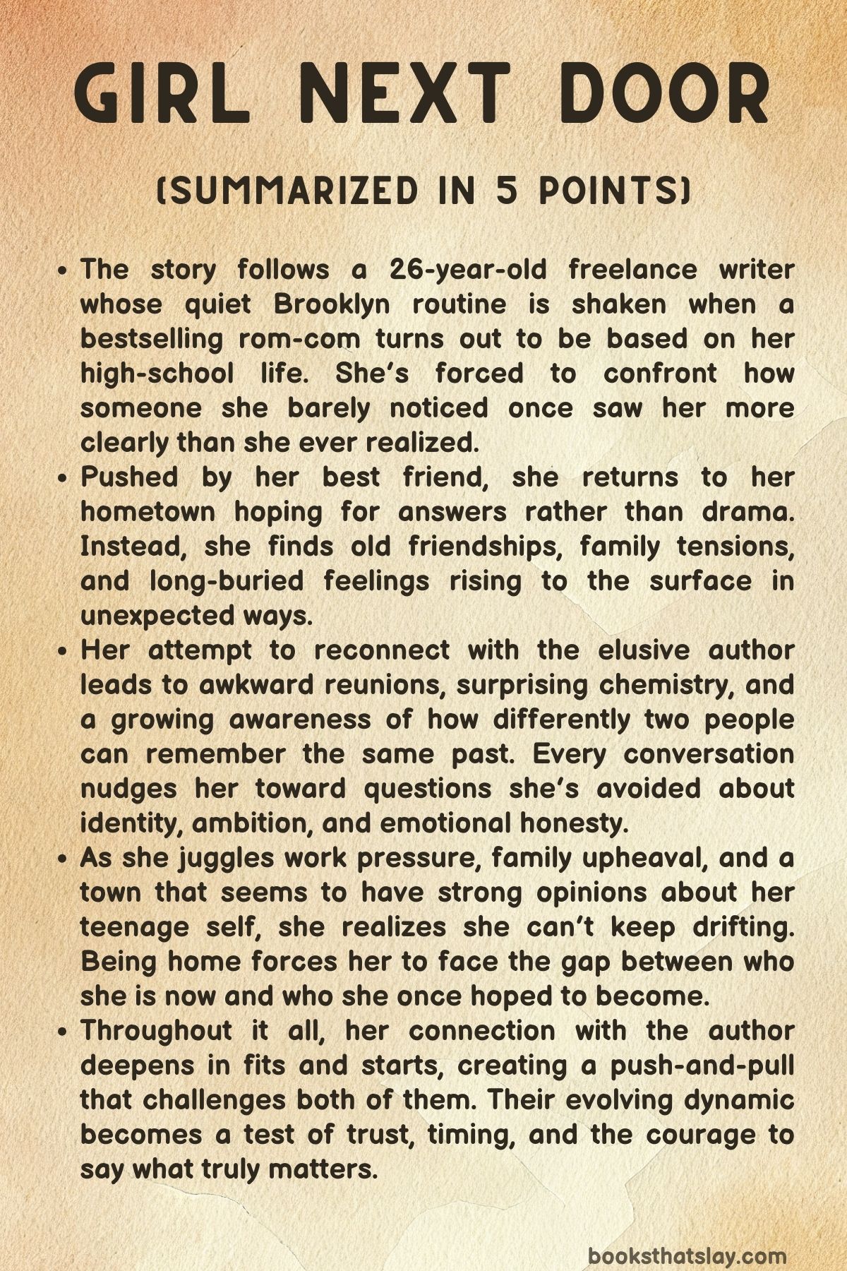 Girl Next Door by Rachel Meredith Summary, Characters and Themes