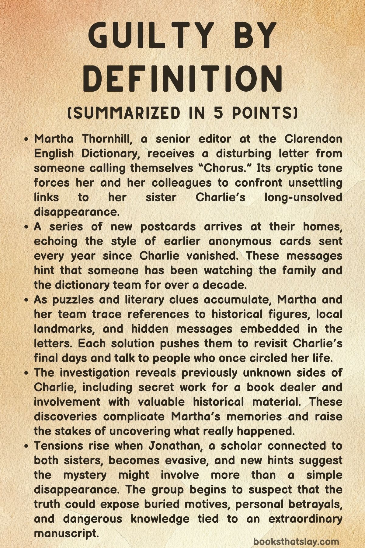 Guilty By Definition Summary, Characters and Themes