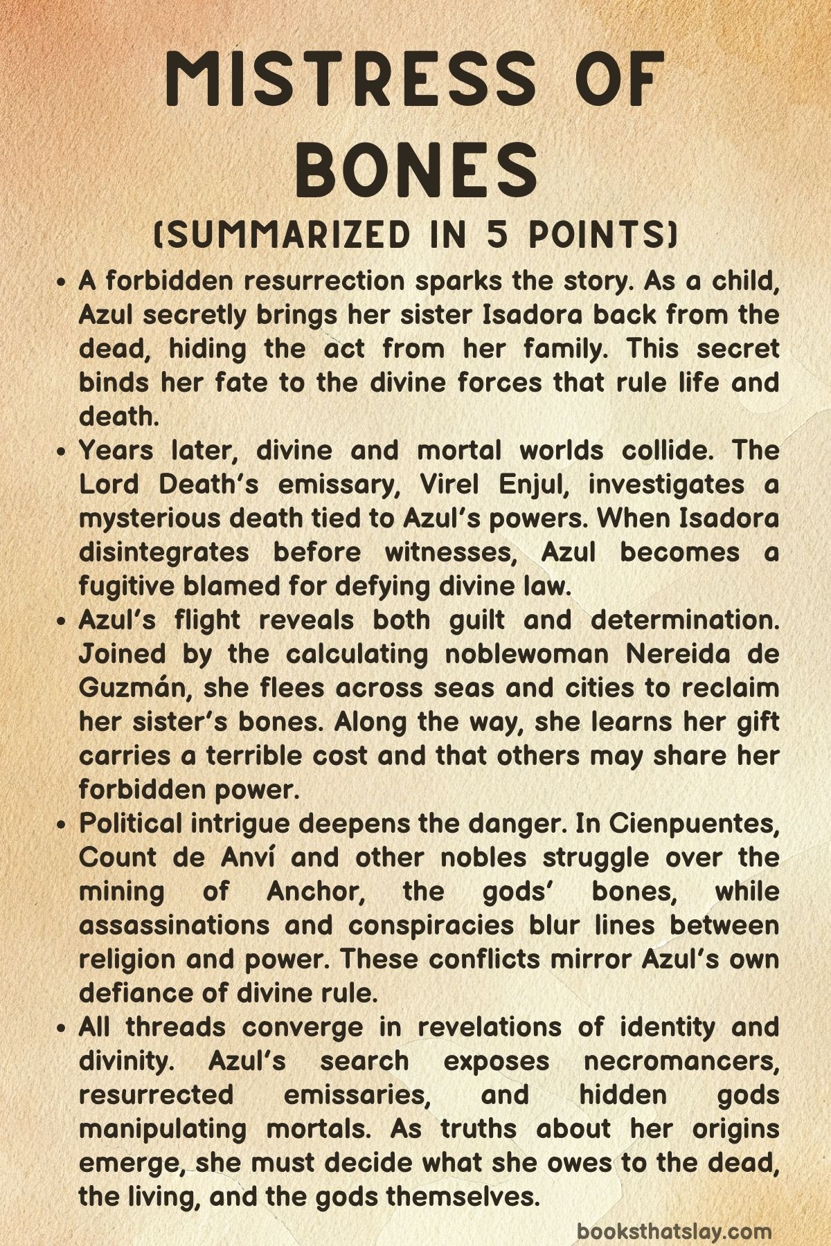 Mistress of Bones Summary 