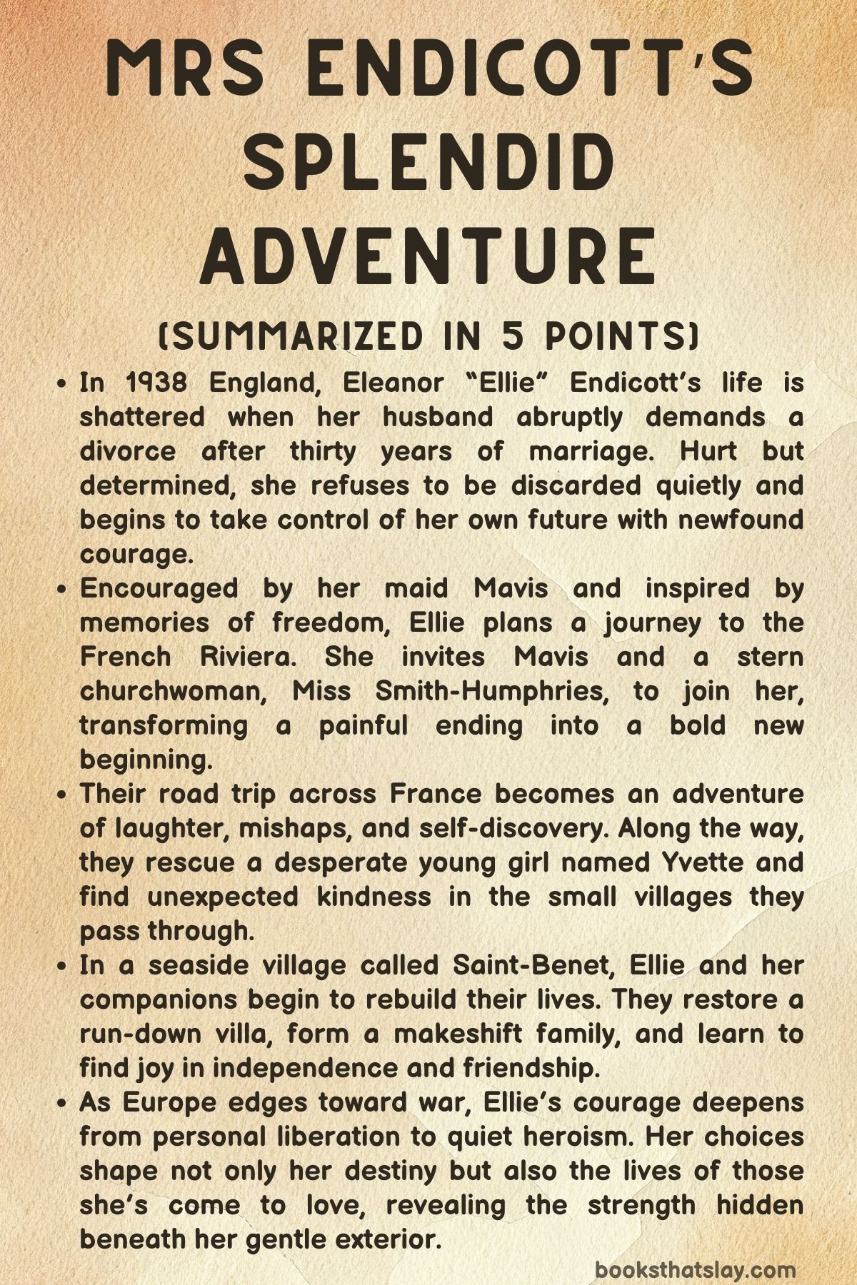 Mrs Endicott’s Splendid Adventure Summary