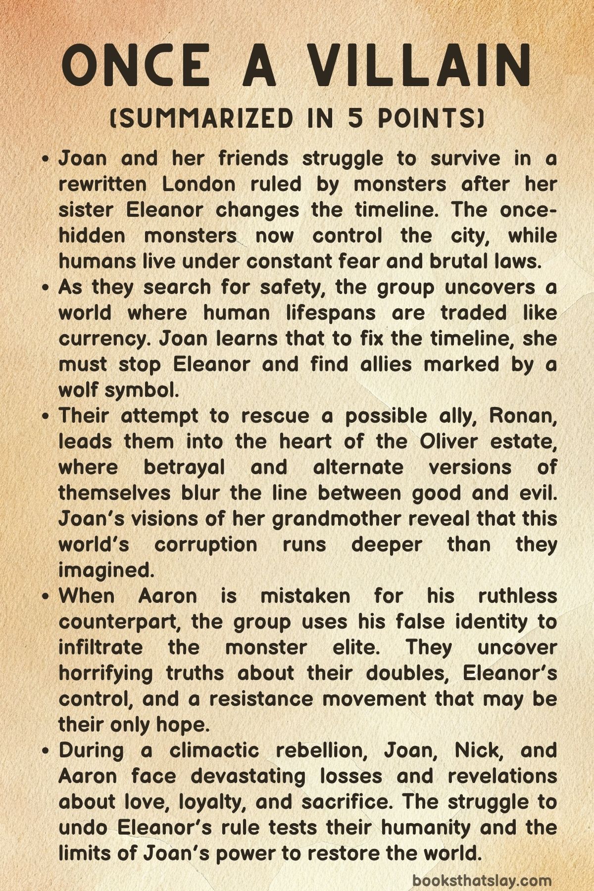 Once a Villain Summary