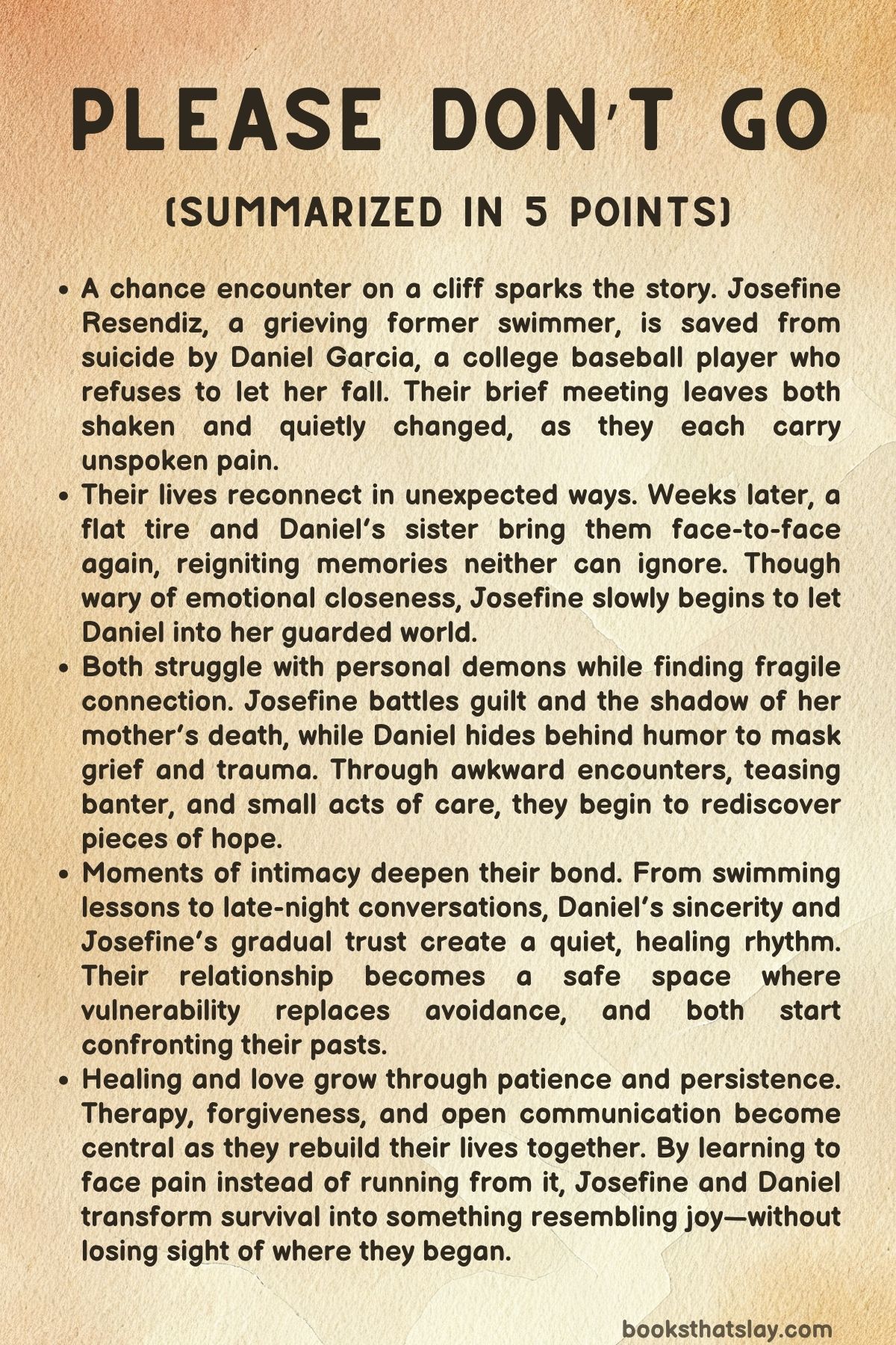 Please Don't Go Summary