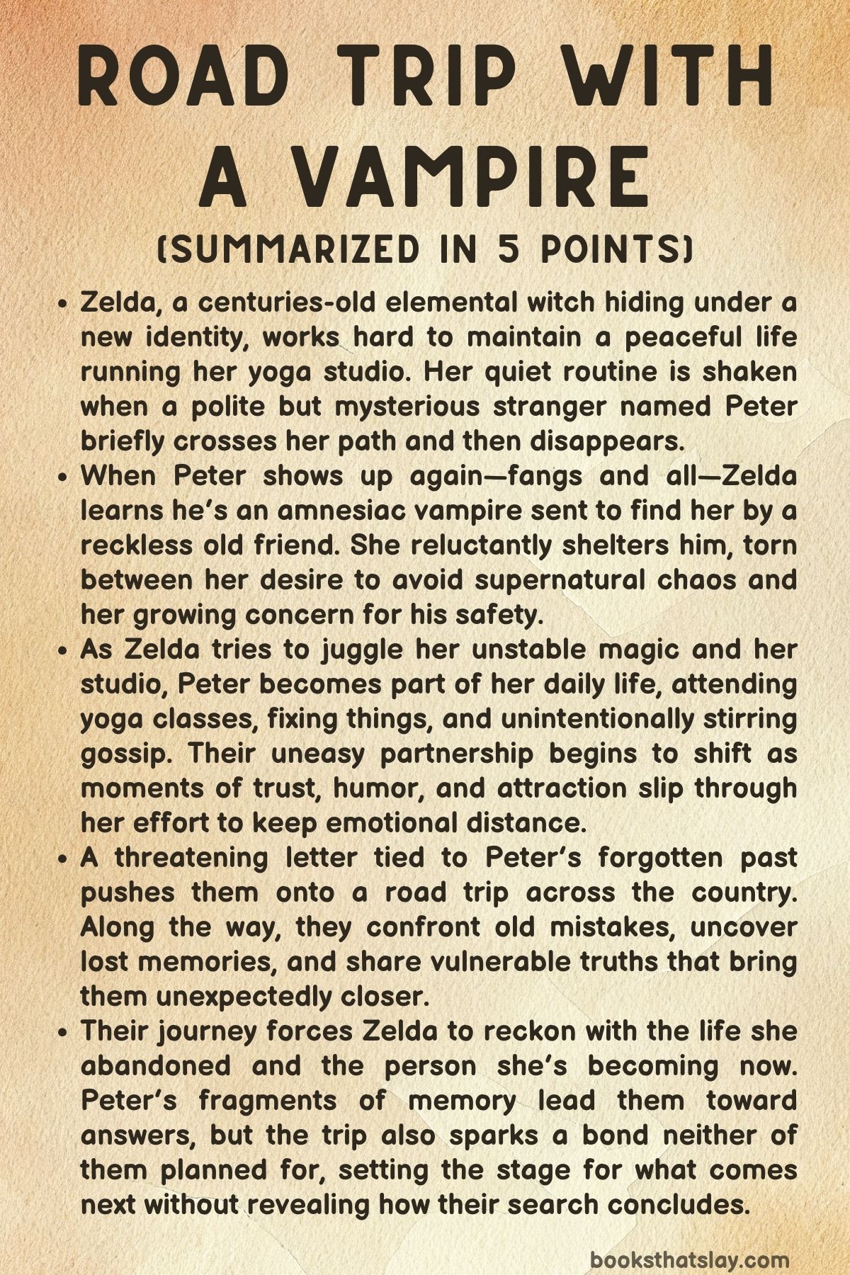 Road Trip with a Vampire Summary, Characters and Themes