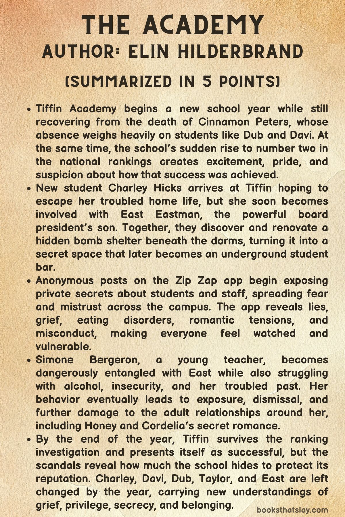 The Academy by Elin Hilderbrand Summary