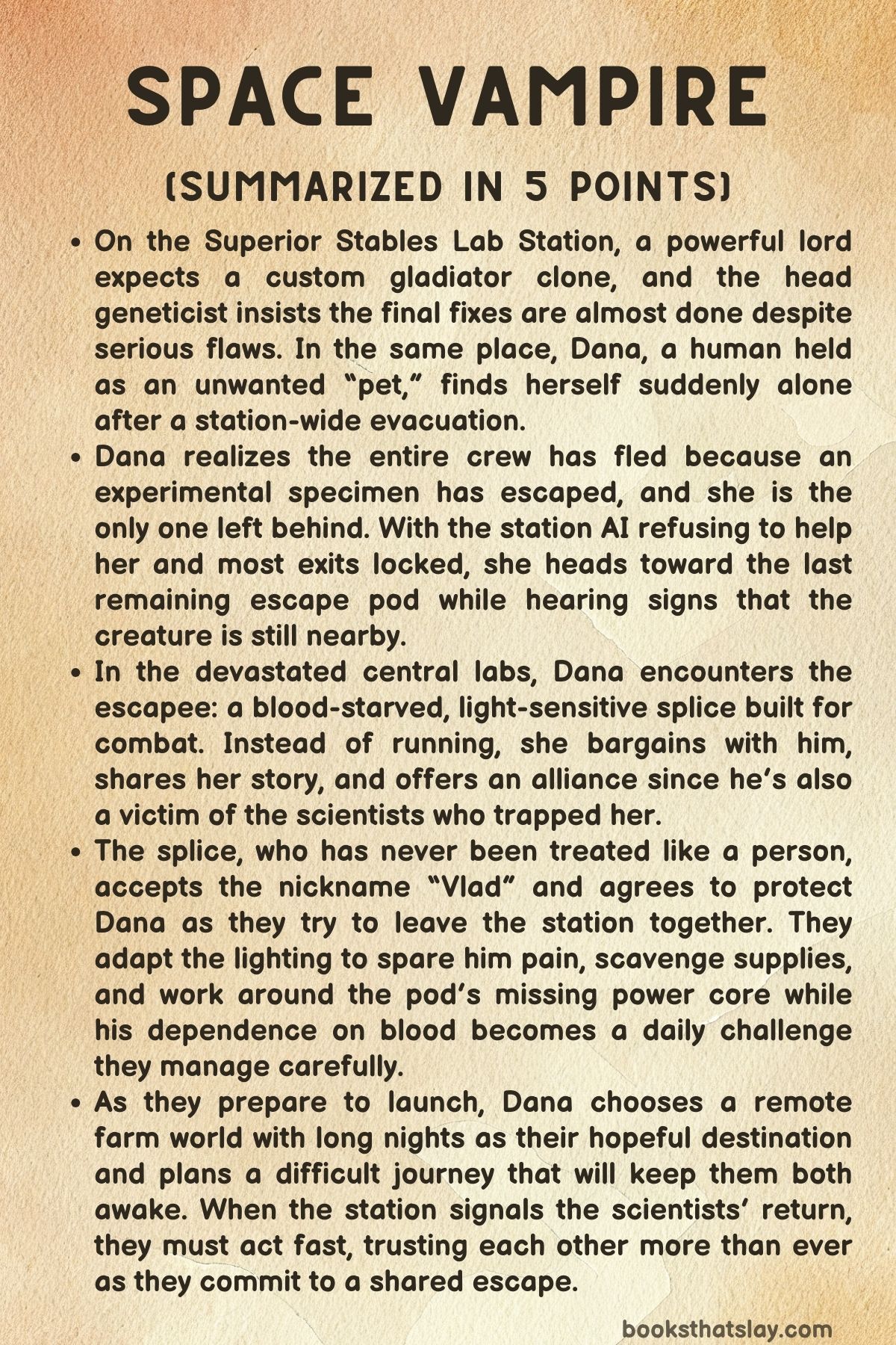 Space Vampire Summary, Characters and Themes