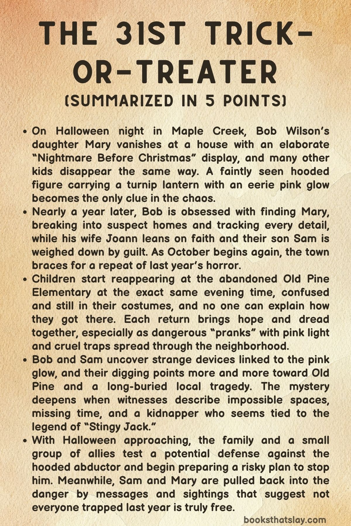 The 31st Trick-or-Treater Summary, Characters and Themes