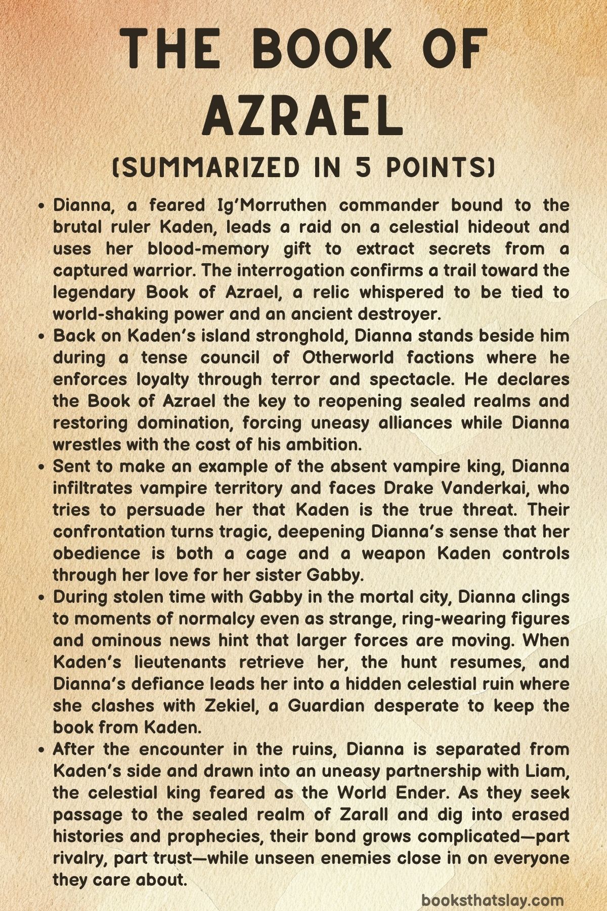 The Book of Azrael Summary, Characters and Themes