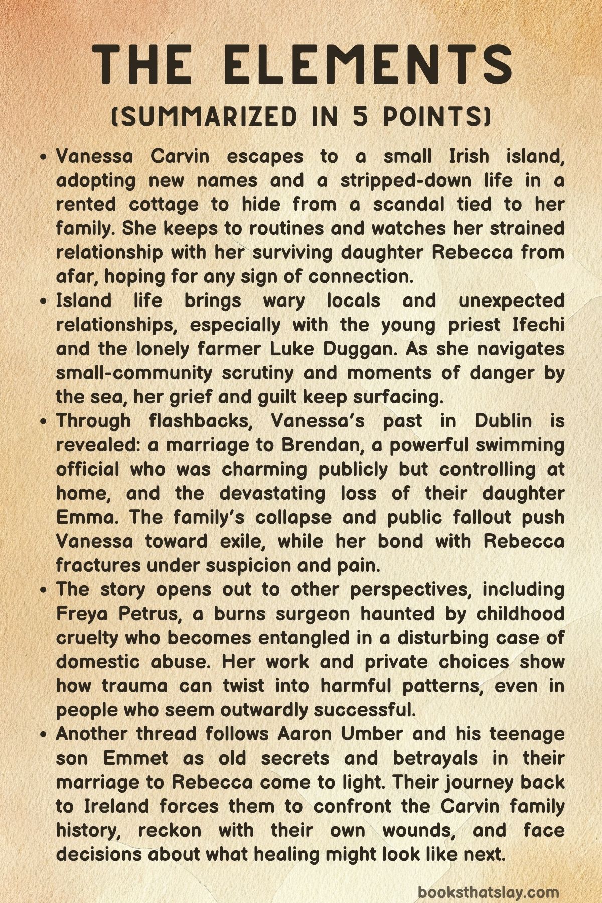 The Elements by John Boyne Summary, Characters and Themes