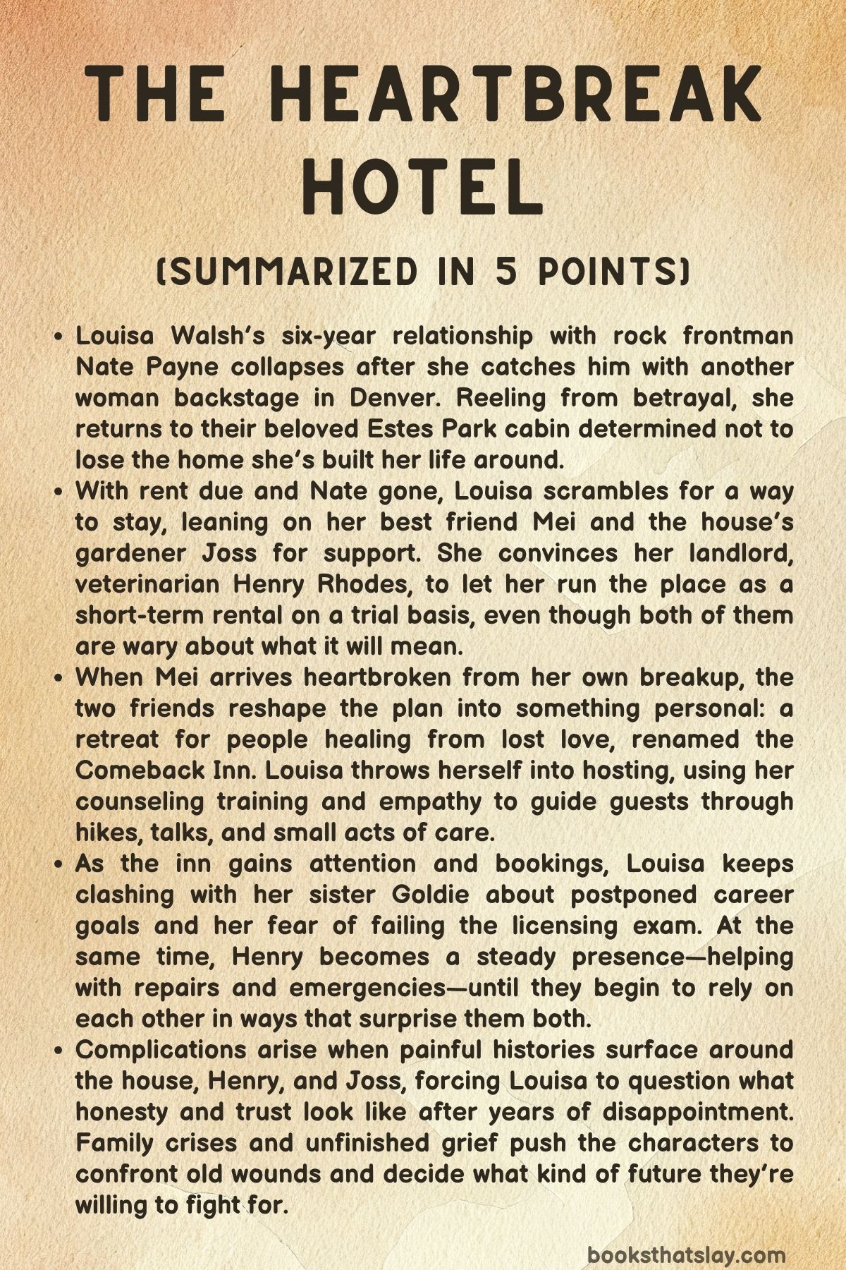 The Heartbreak Hotel Summary, Characters and Themes