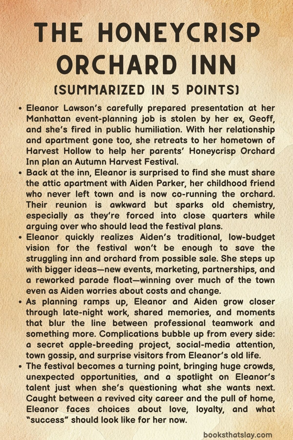 The Honeycrisp Orchard Inn Summary, Characters and Themes