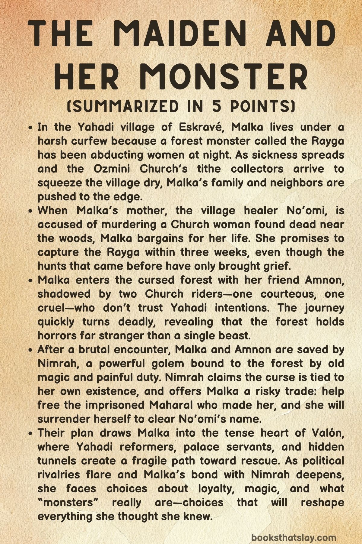 The Maiden and Her Monster Summary, Characters and Themes