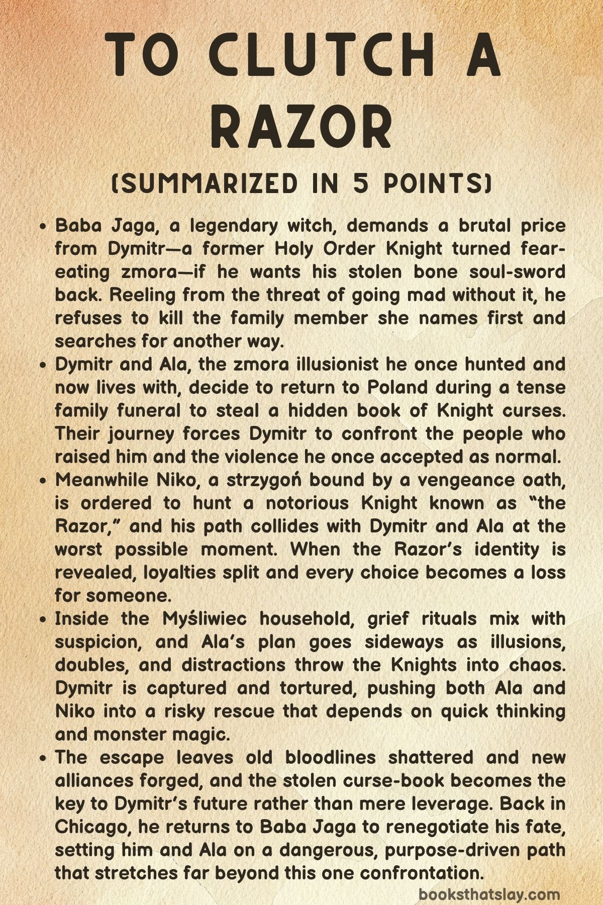 To Clutch a Razor Summary, Characters and Themes