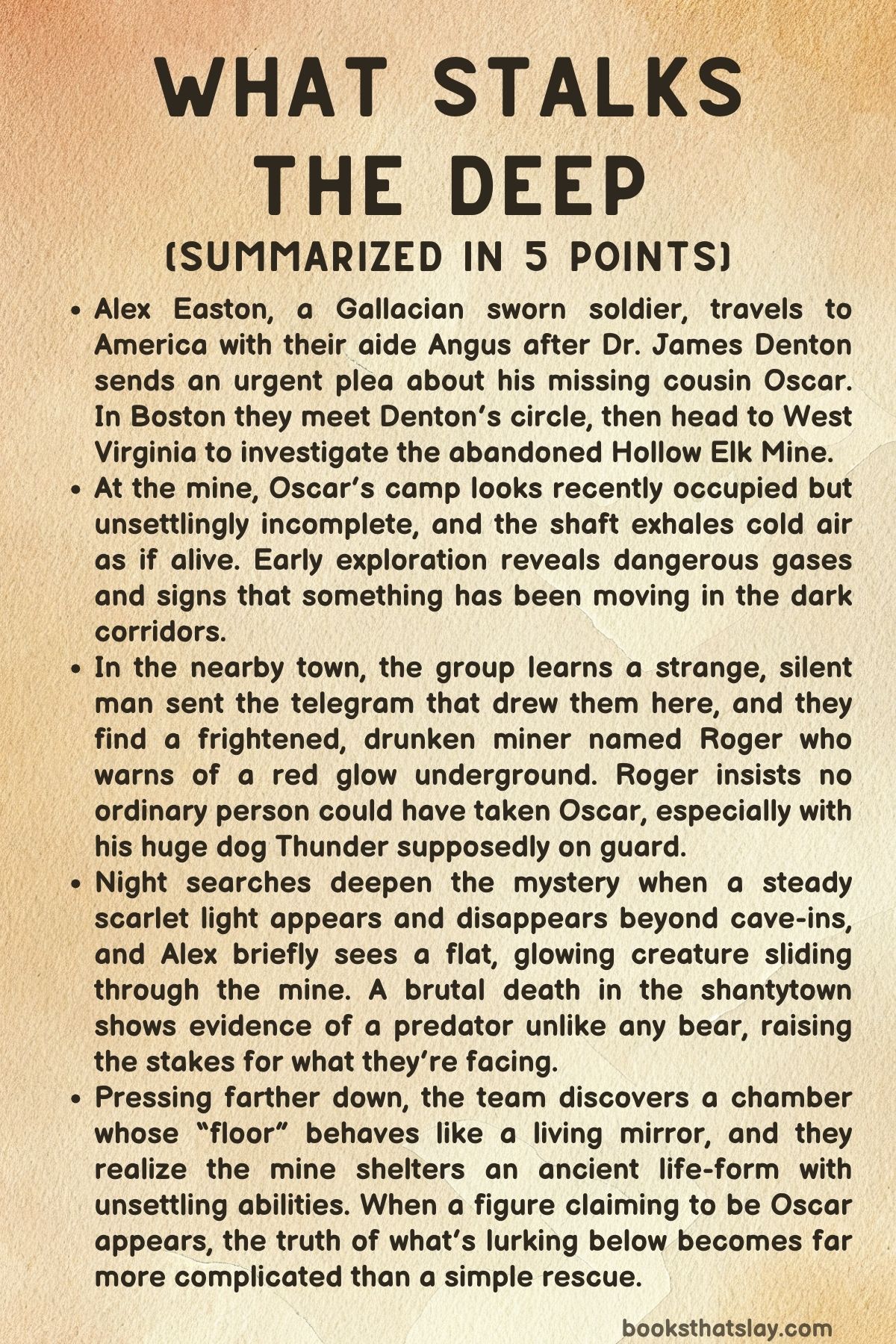 What Stalks the Deep Summary, Characters and Themes