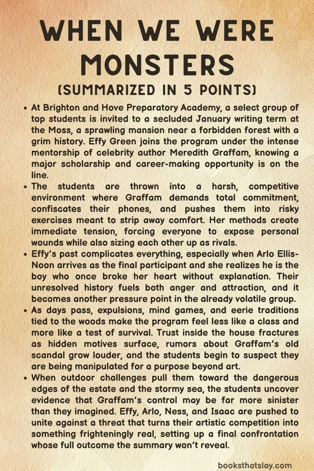 When We Were Monsters Summary, Characters and Themes