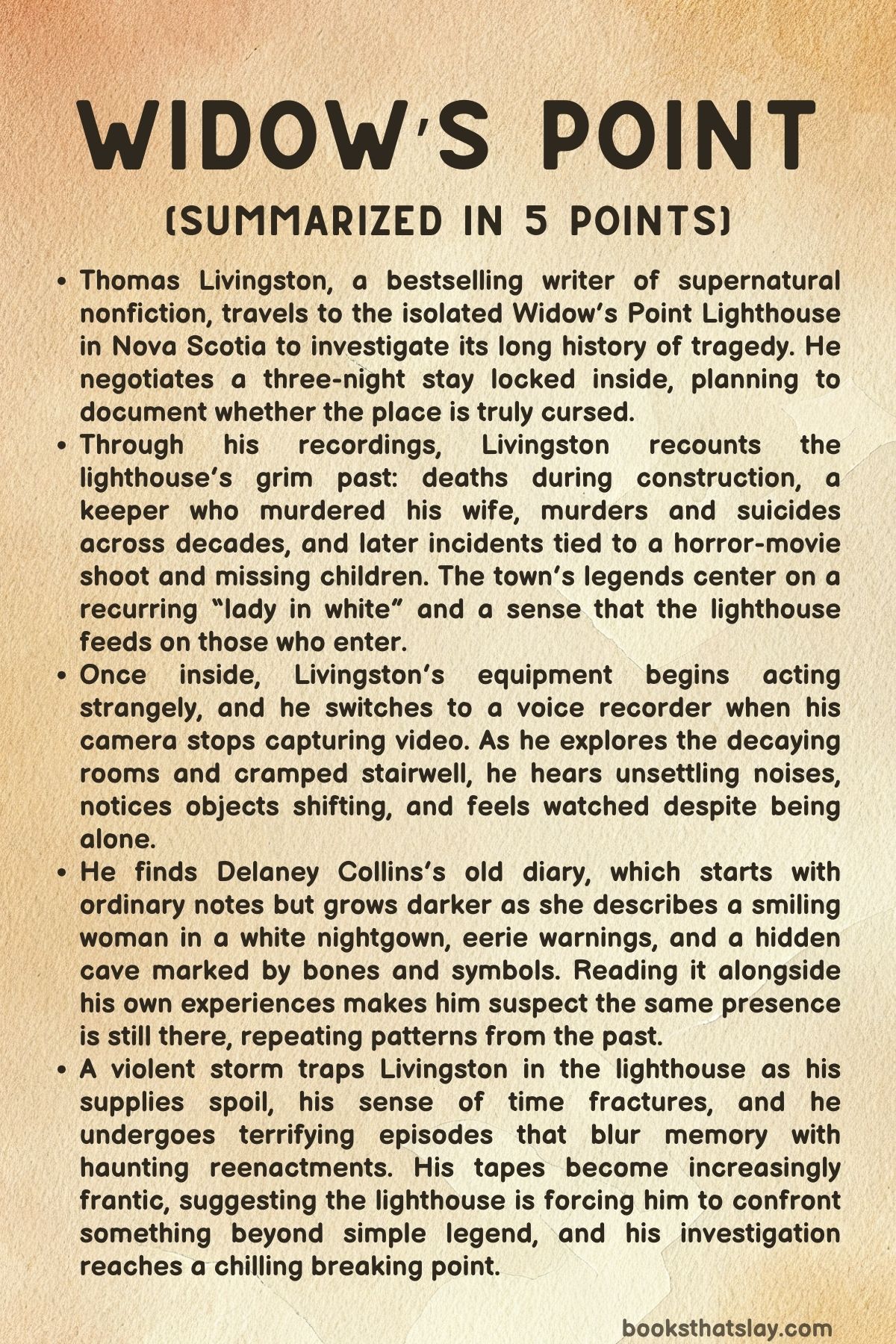 Widow's Point Summary, Characters and Themes