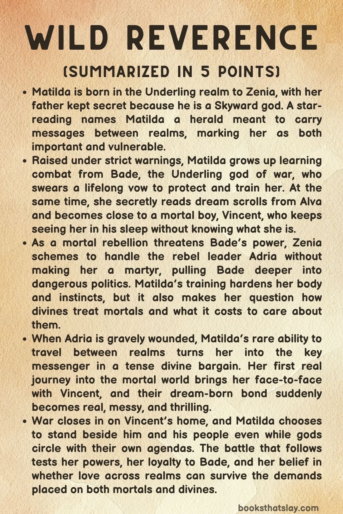 Wild Reverence Summary, Characters and Themes