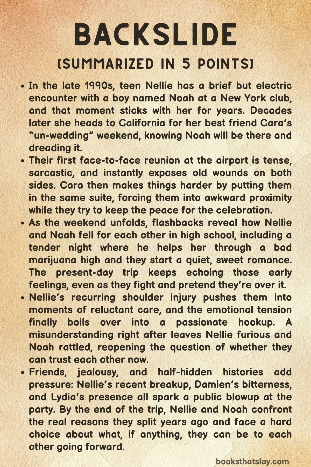 Backslide by Nora Dahlia Summary, Characters and Themes